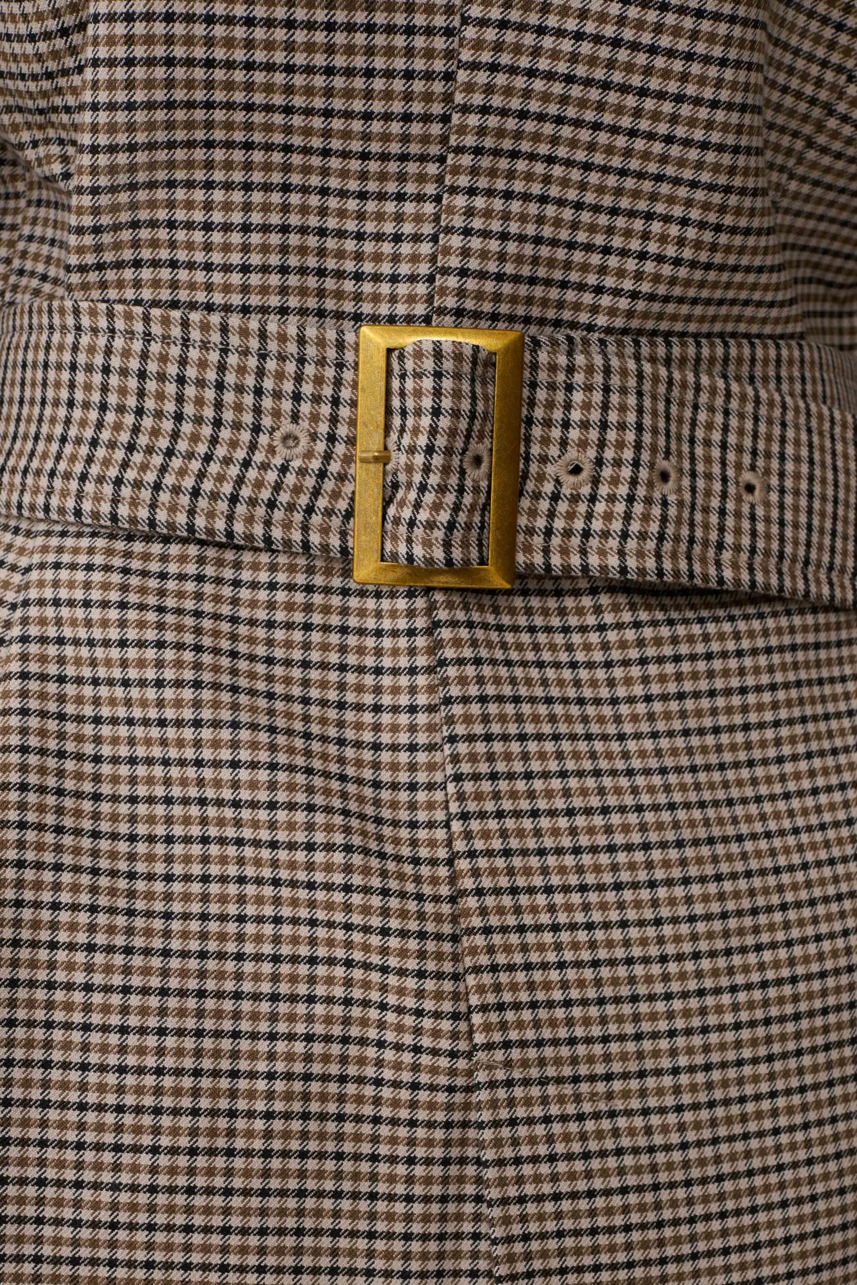 Mila Shaped Blazer - Tan Check - Image 5
