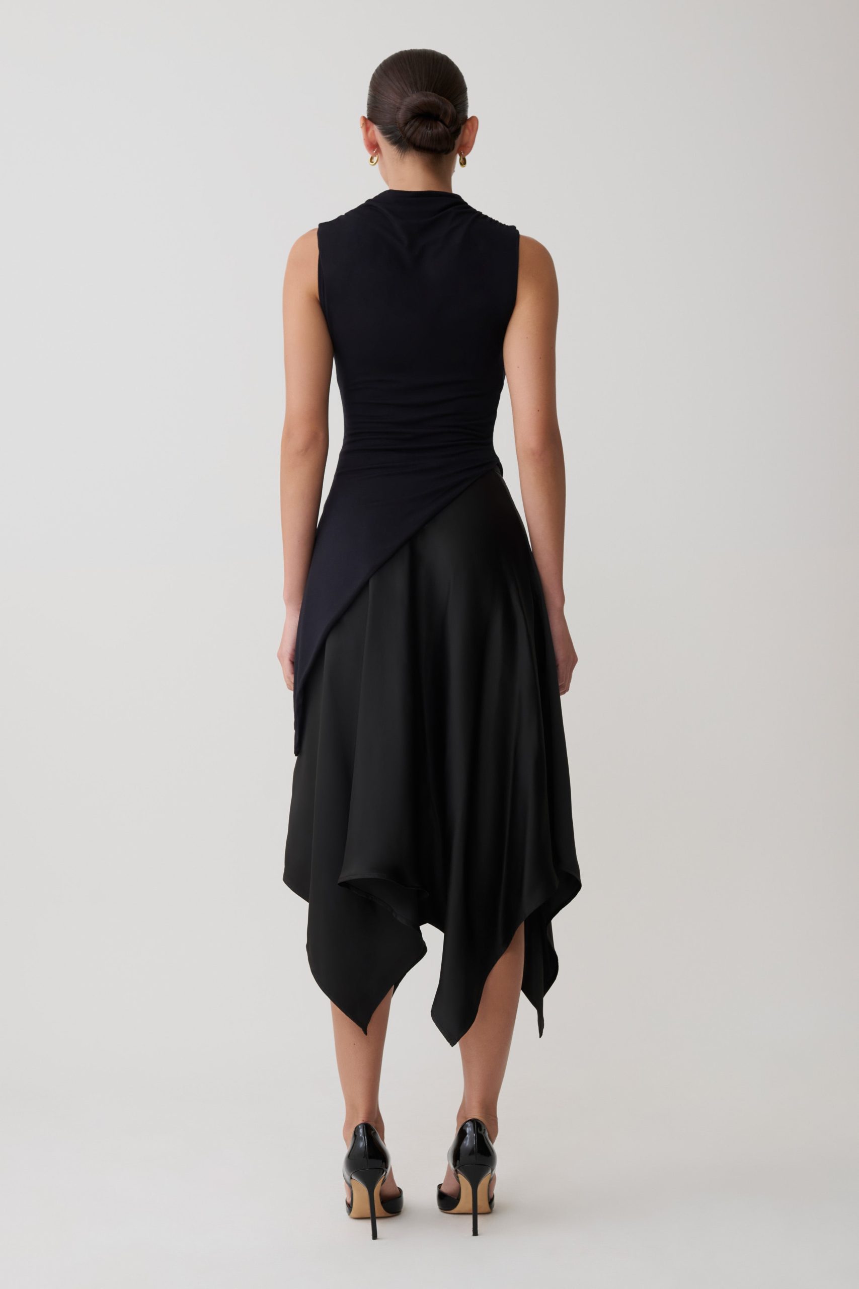 Suong High Neck Gathered Top - Black - Image 10