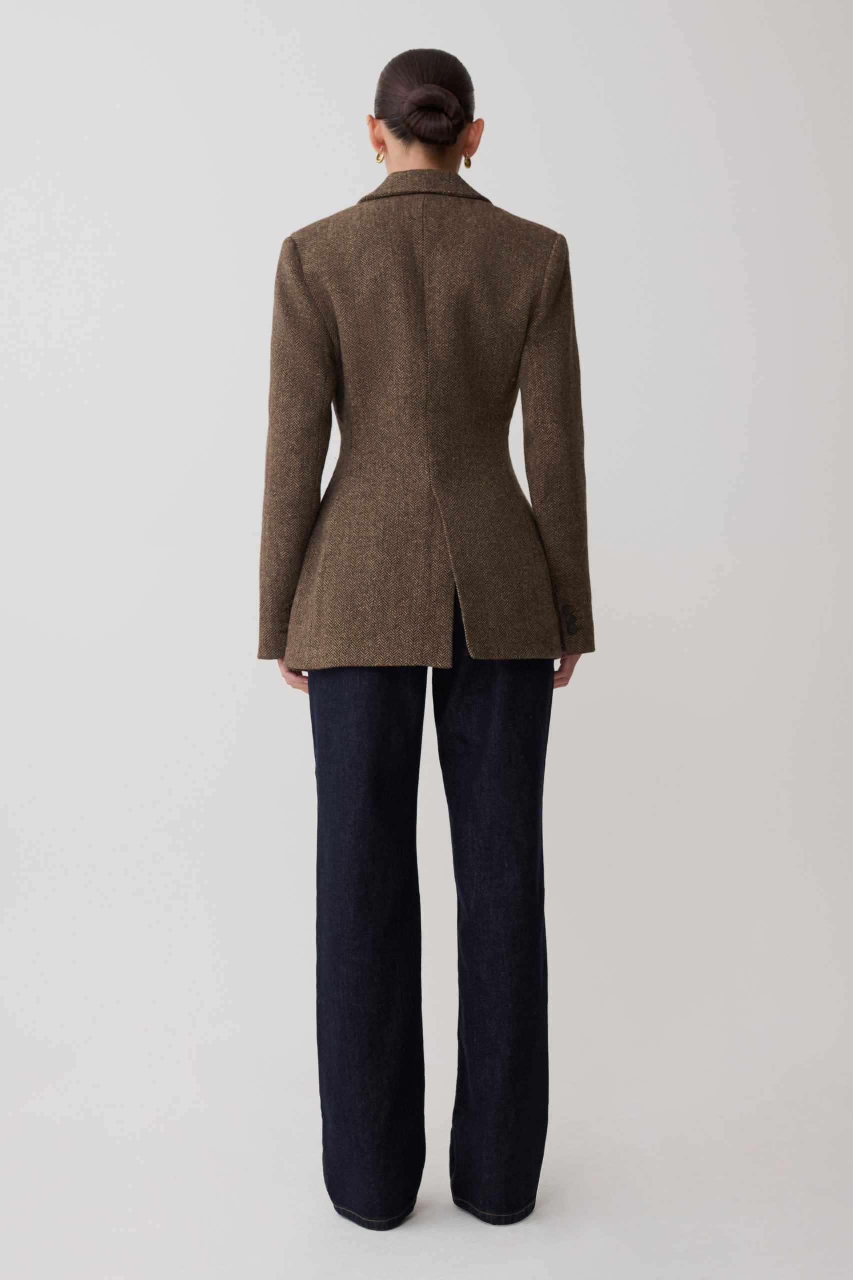 Romy Structured Blazer With Hardware - Herringbone - Image 7