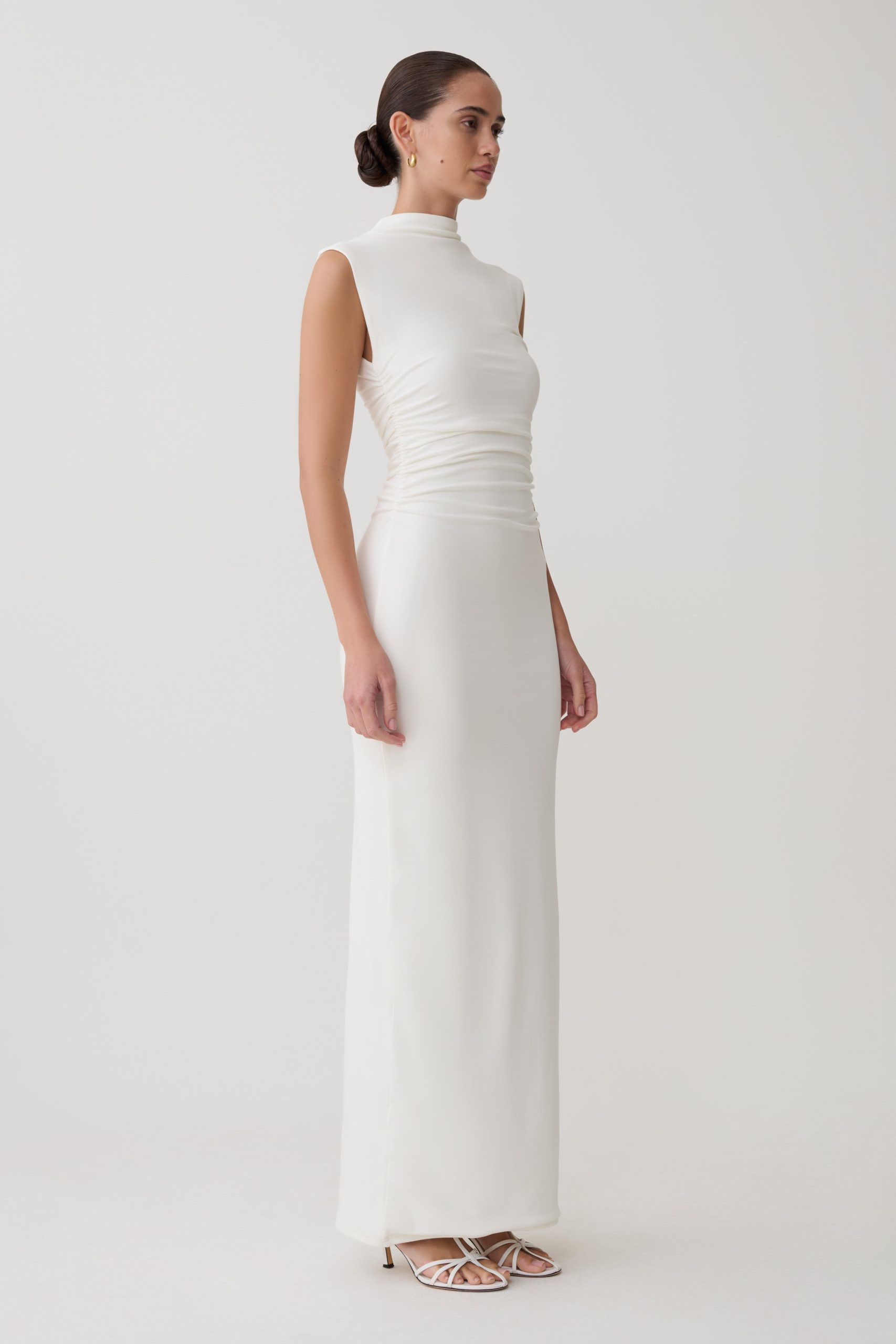 Elliot High Neck Sleeveless Maxi Dress - White - Image 3