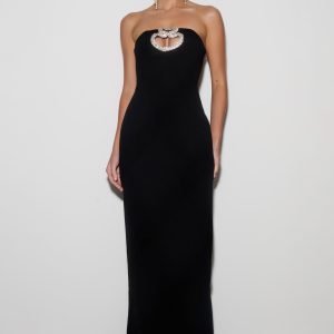 Hilda Embellished Strapless Maxi Dress - Black