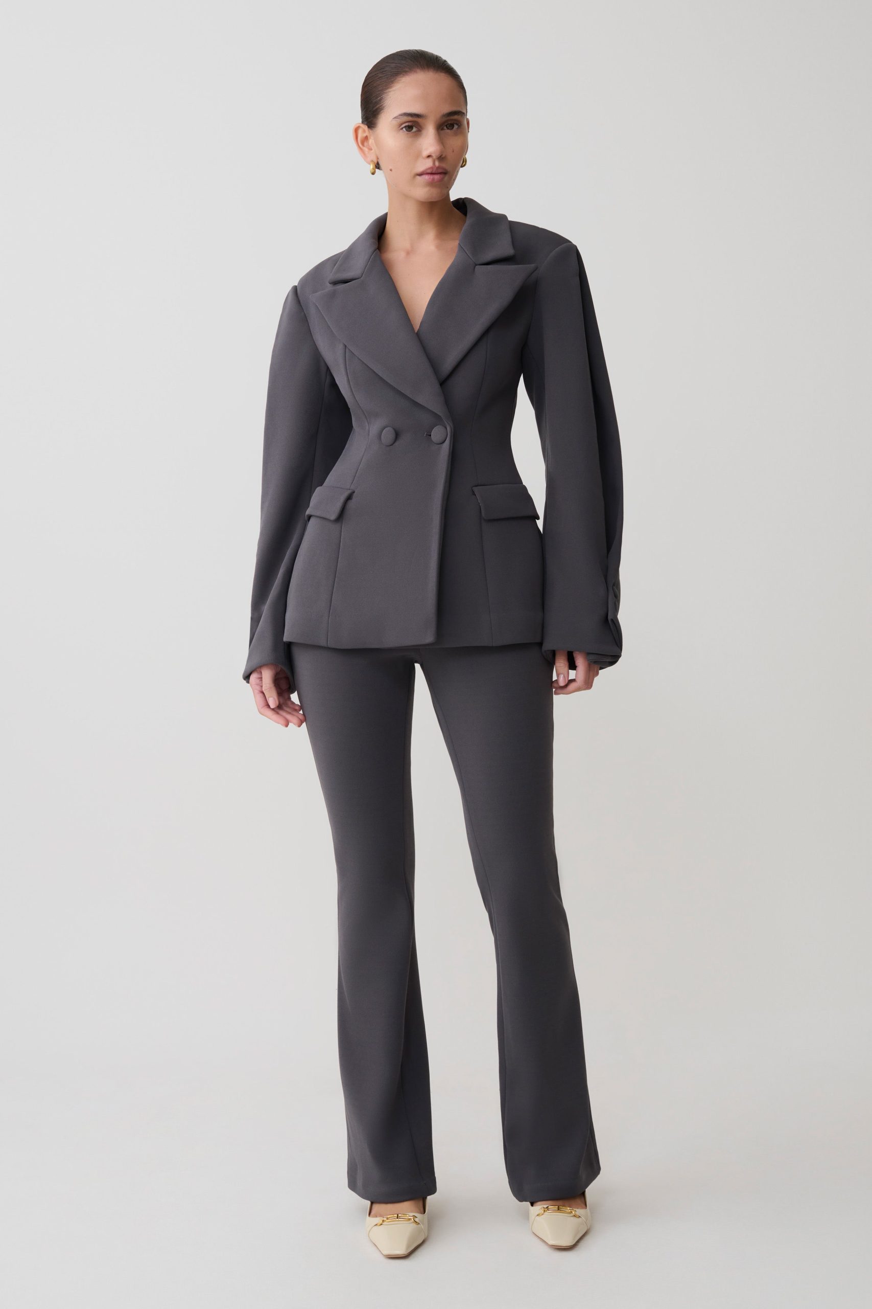 Wesley Structured Blazer - Charcoal Shadow - Image 7