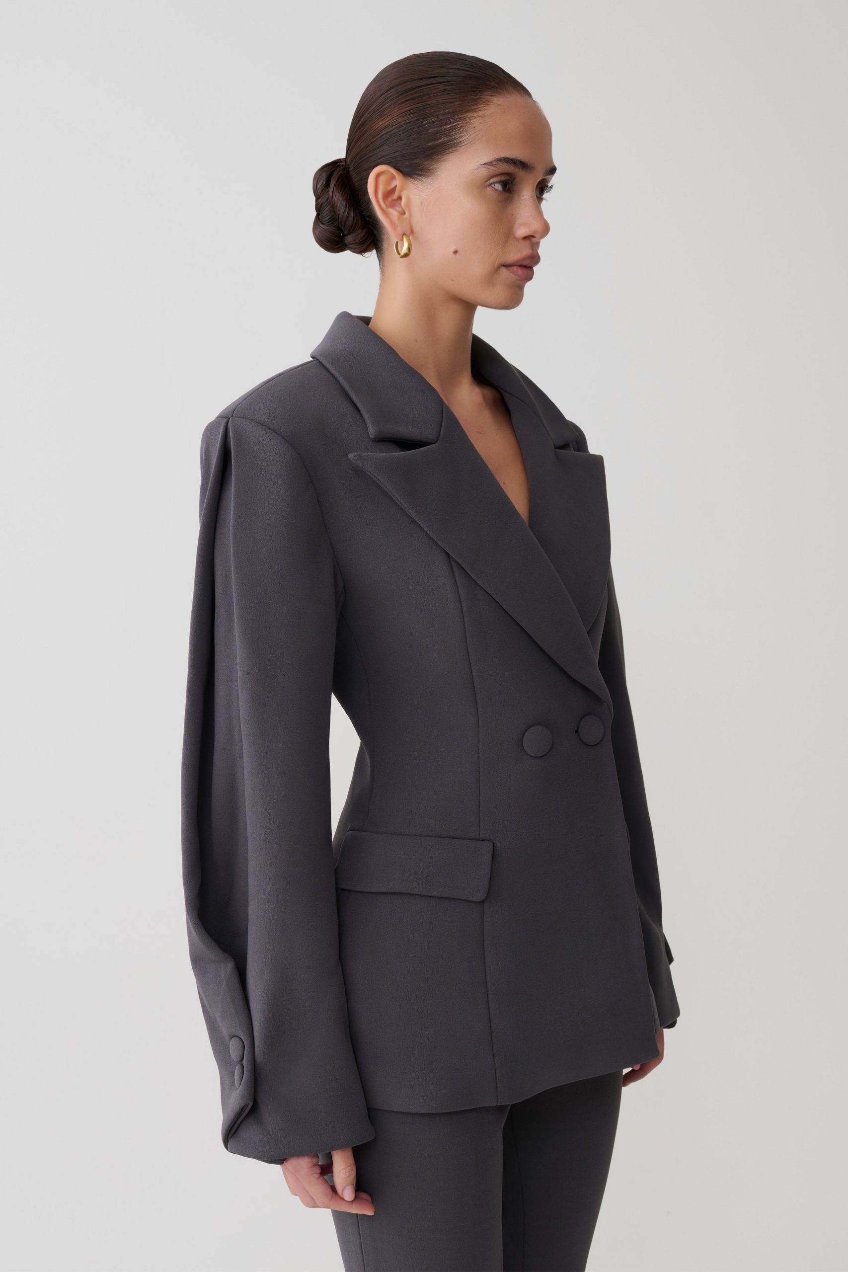 Wesley Structured Blazer - Charcoal Shadow - Image 3