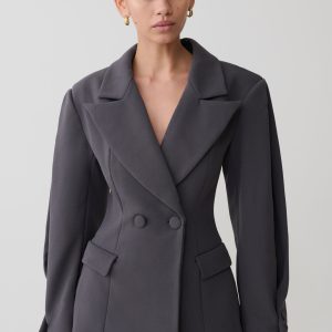 Wesley Structured Blazer - Charcoal Shadow