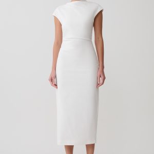 Lorena Cotton Midi Dress - White