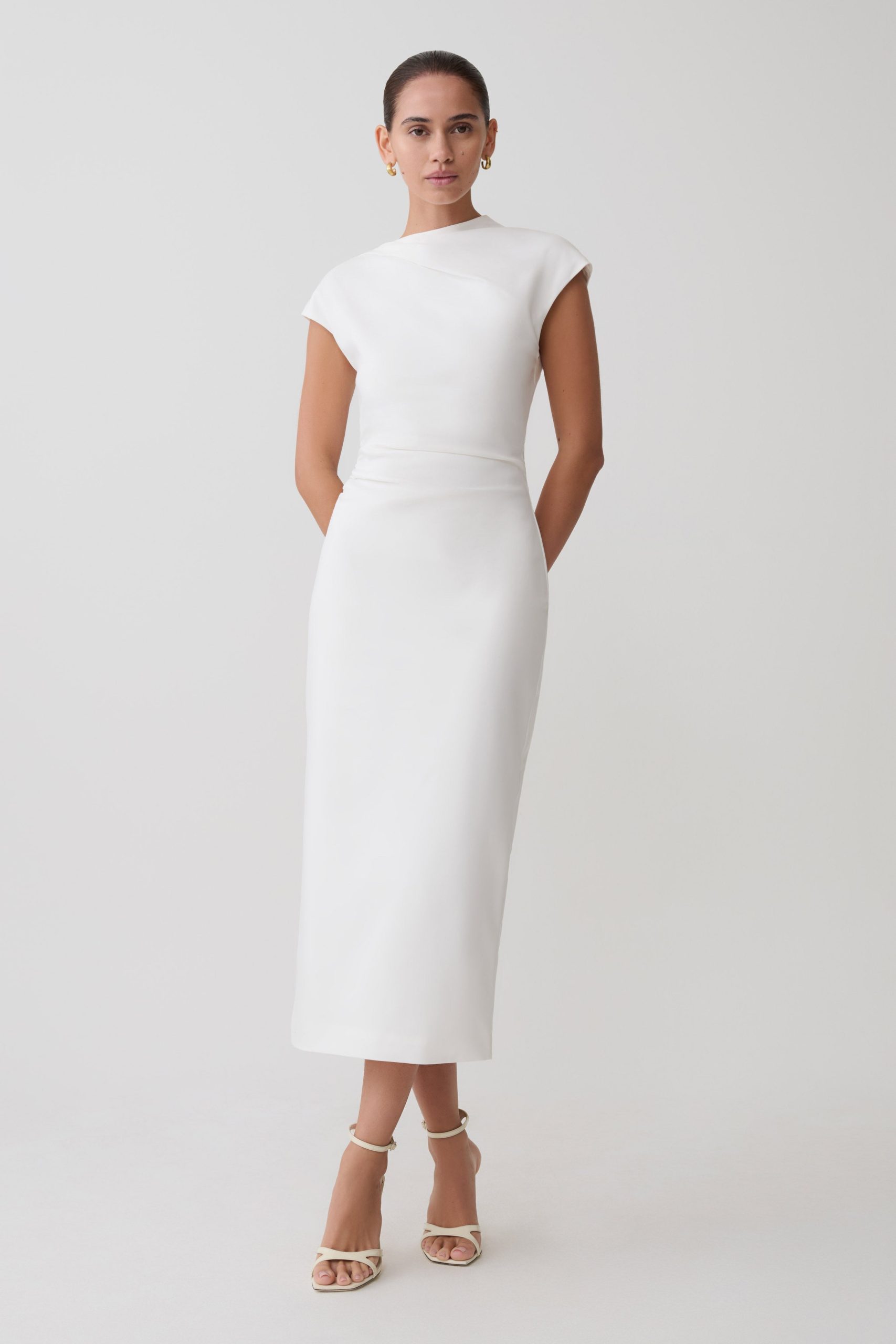 Lorena Cotton Midi Dress - White - Image 4