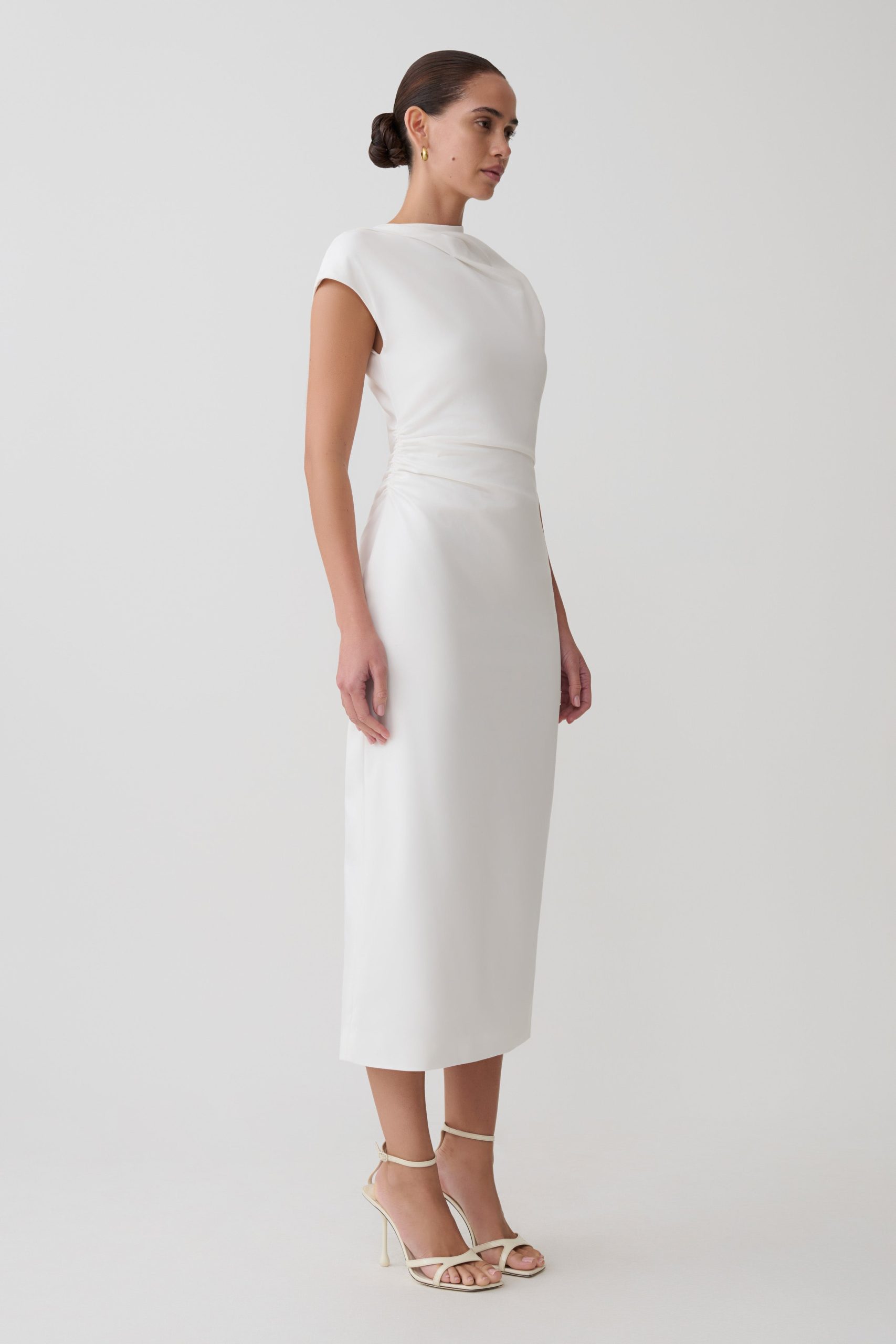 Lorena Cotton Midi Dress - White - Image 3