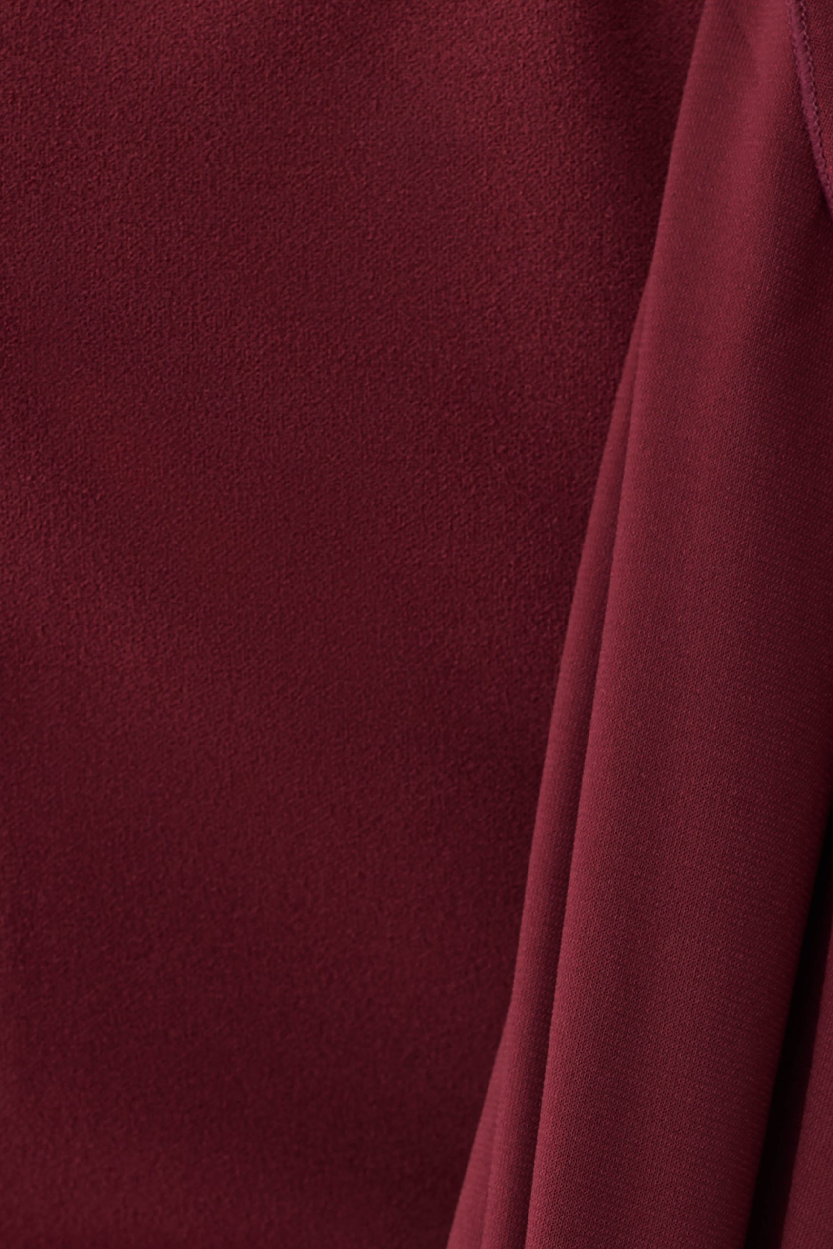 Rhea Detachable Cape Jersey Maxi Dress - Wine - Image 9
