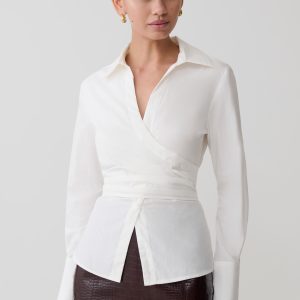 Eugenia Wrap Cotton Shirt - White