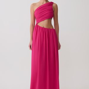 Aria Chiffon Cut Out Maxi Dress - Fuchsia