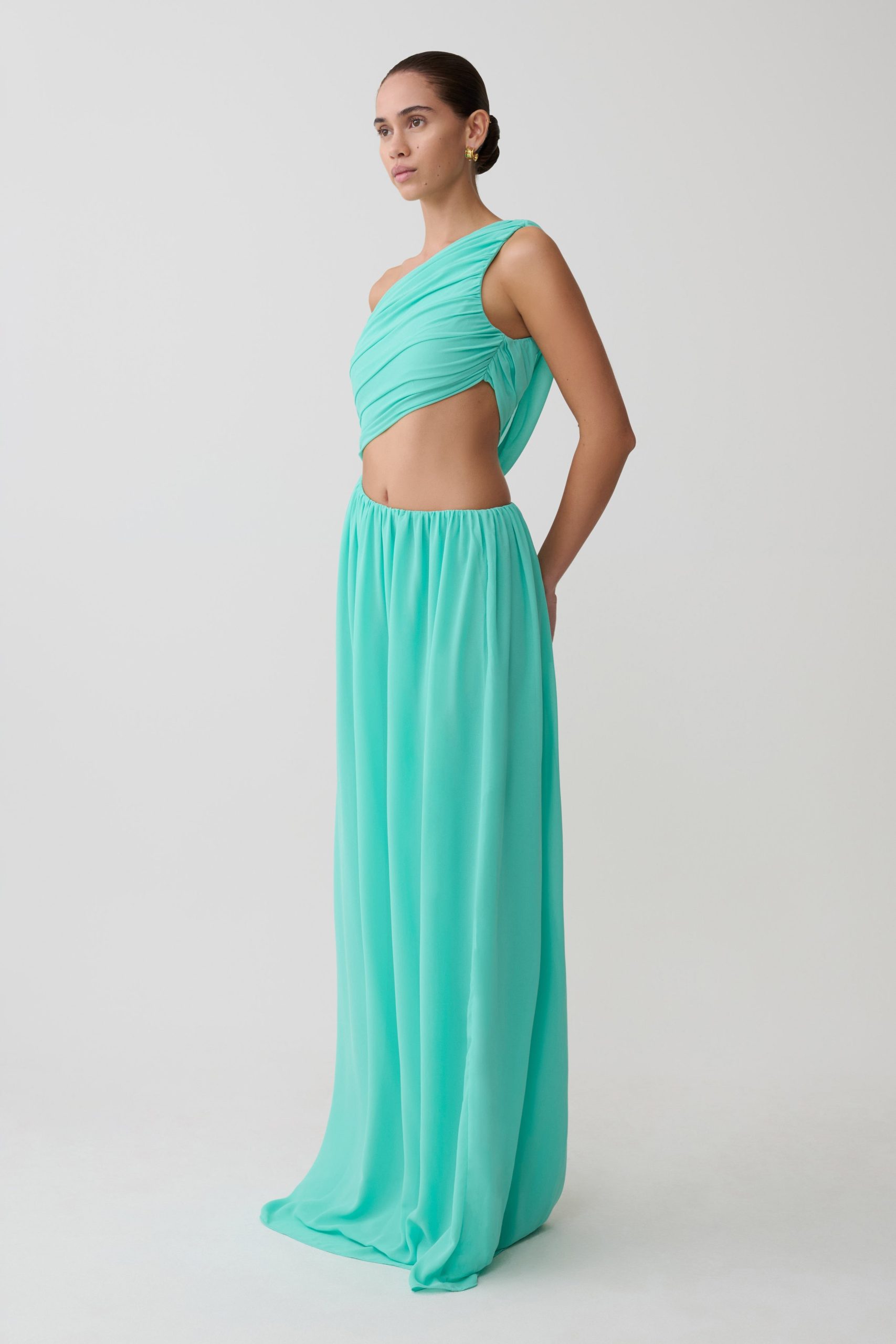 Aria Chiffon Cut Out Maxi Dress - Lagoon - Image 4