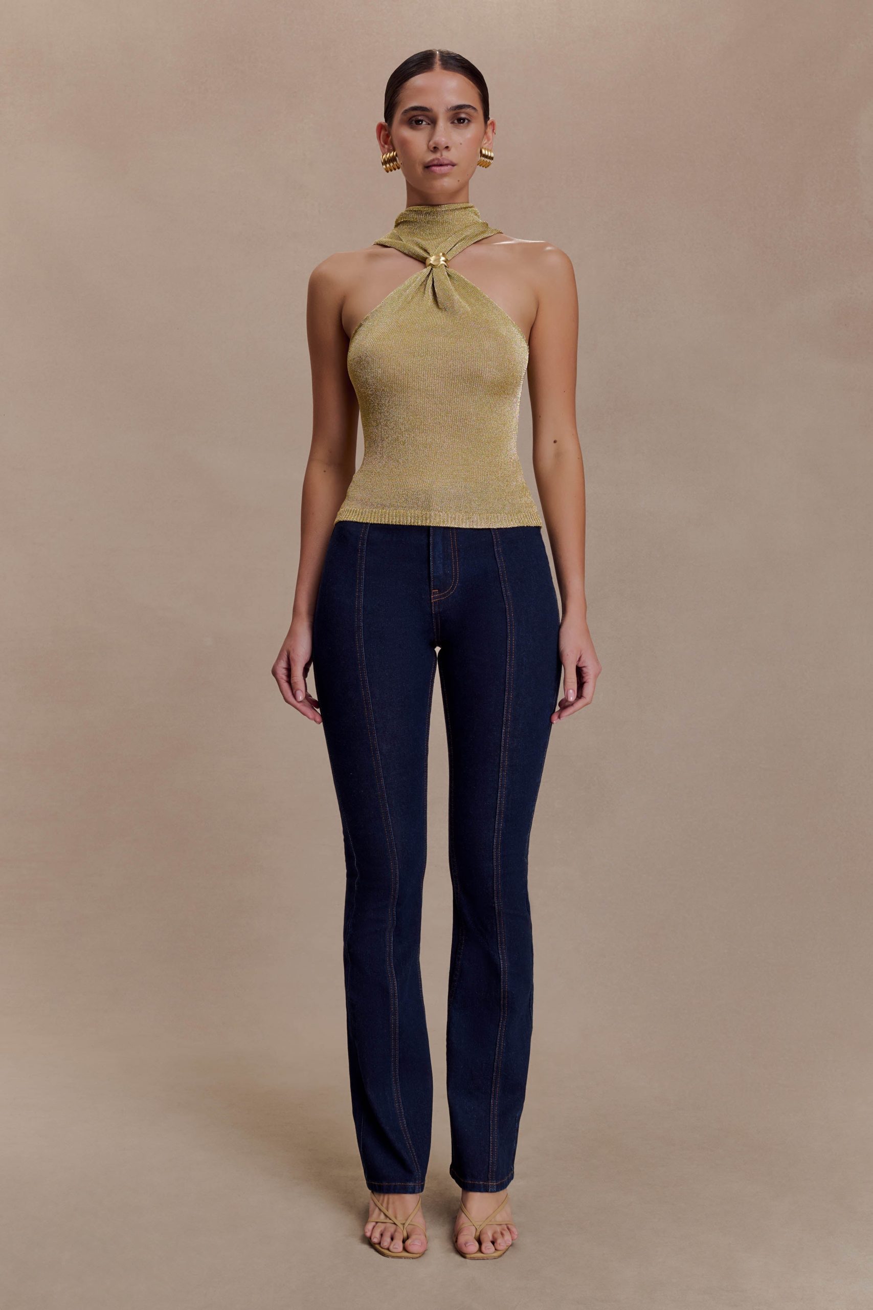 Nikki Lurex Top With Hardware - Gold - Image 9