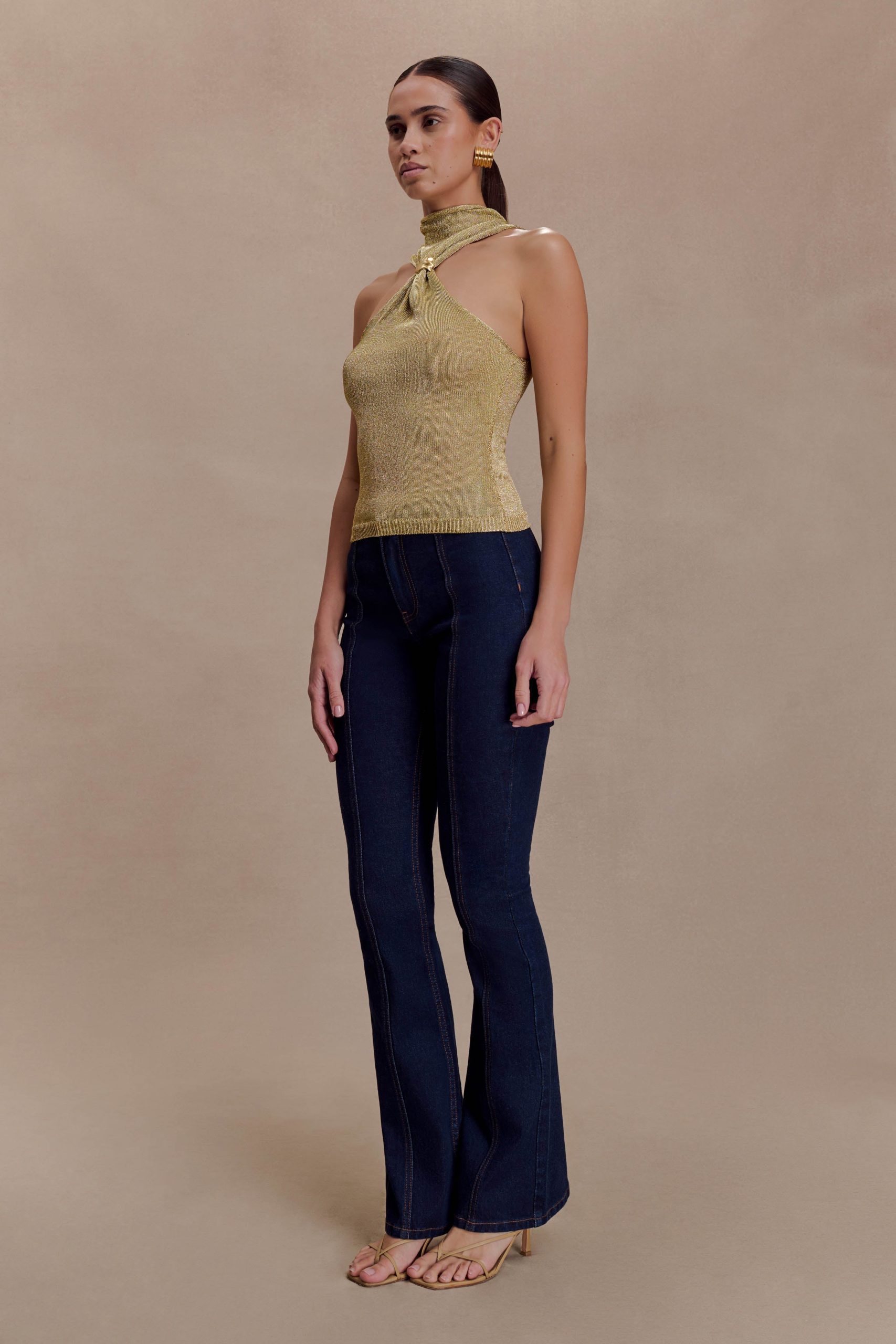Nikki Lurex Top With Hardware - Gold - Image 8