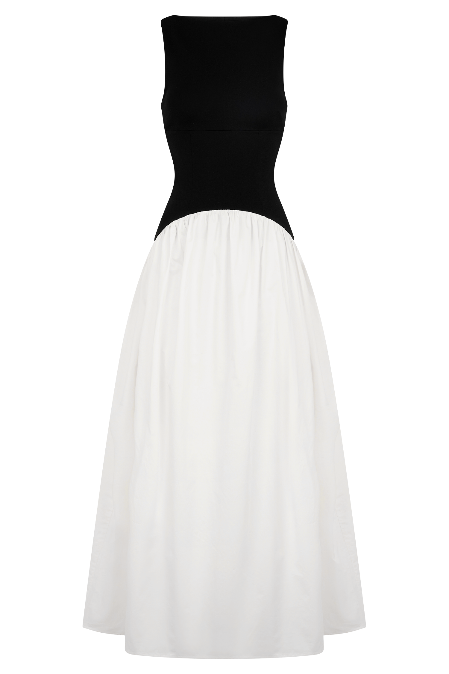 Acacia Contrast Sleeveless Maxi Dress - Black/White - Image 9