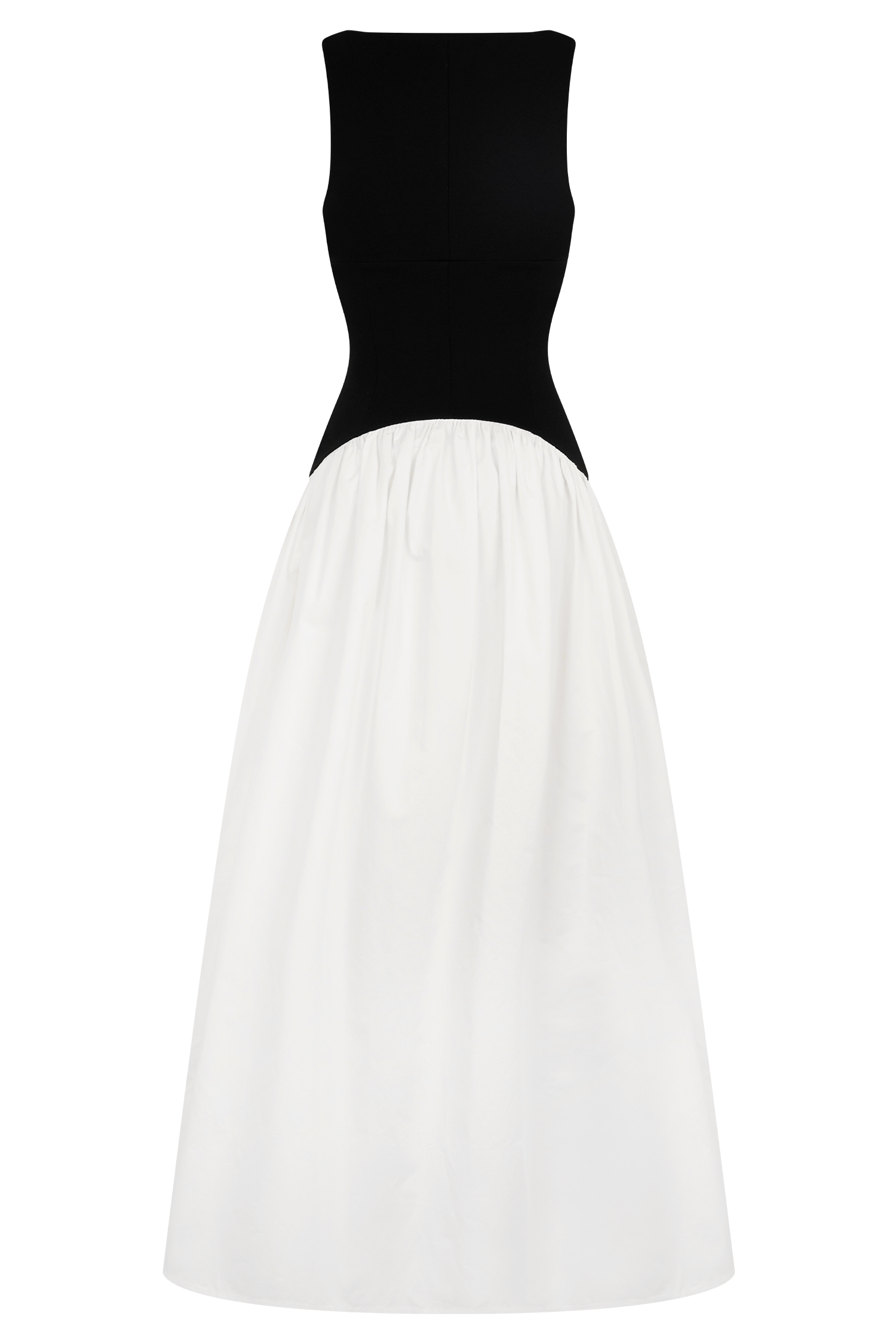 Acacia Contrast Sleeveless Maxi Dress - Black/White - Image 8