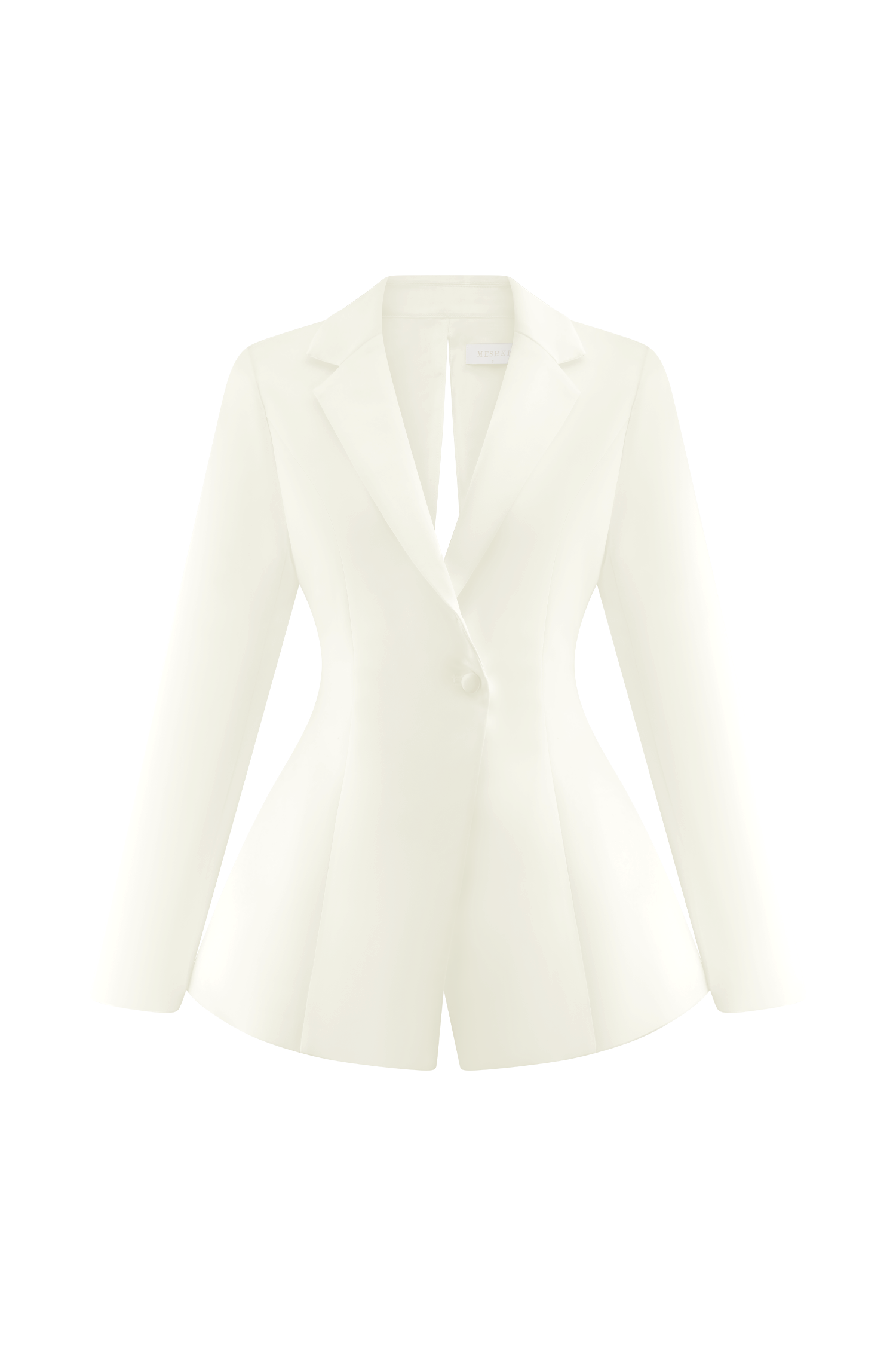 Ada Tailored Satin Blazer - Ivory - Image 9