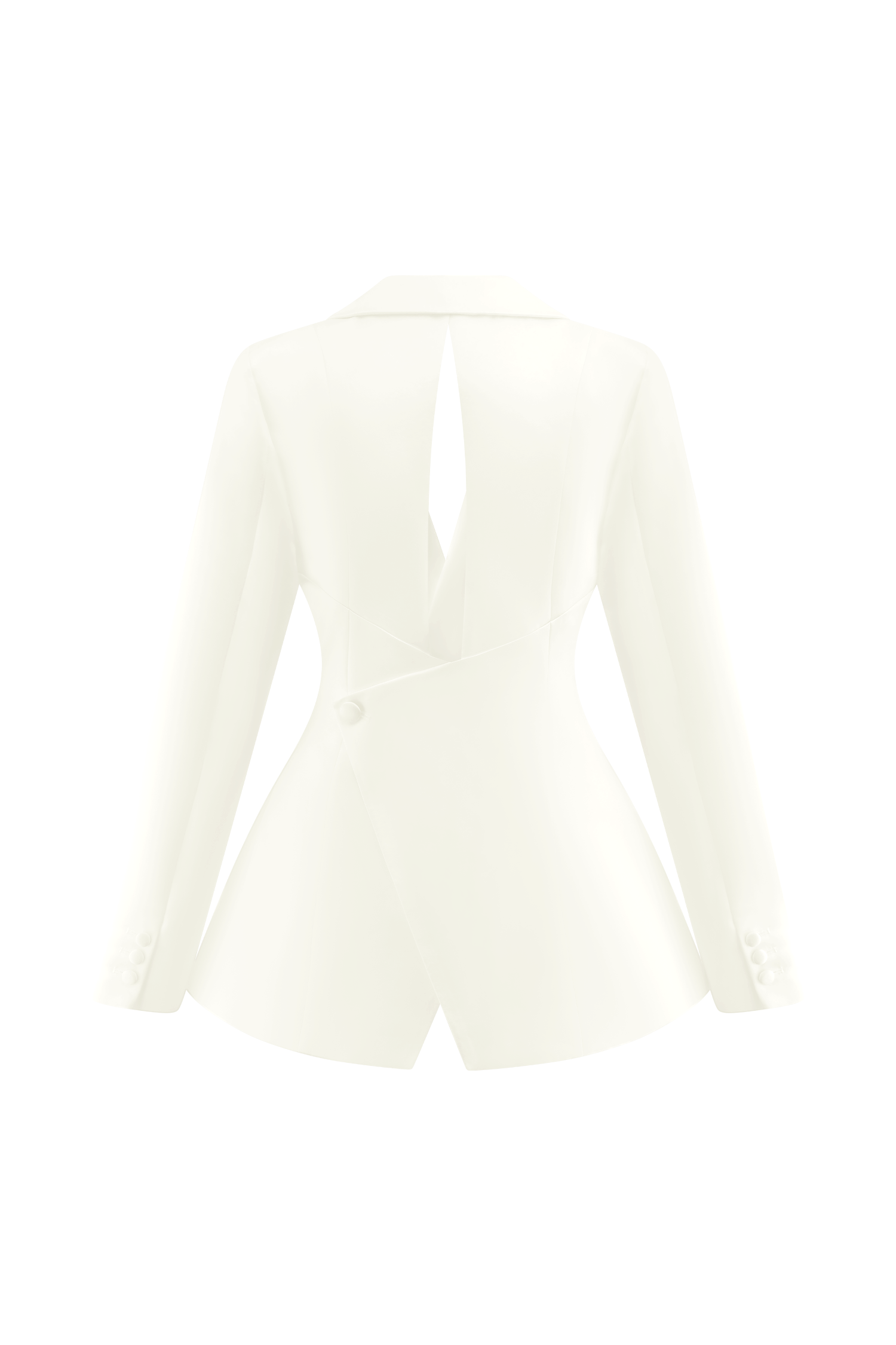 Ada Tailored Satin Blazer - Ivory - Image 8