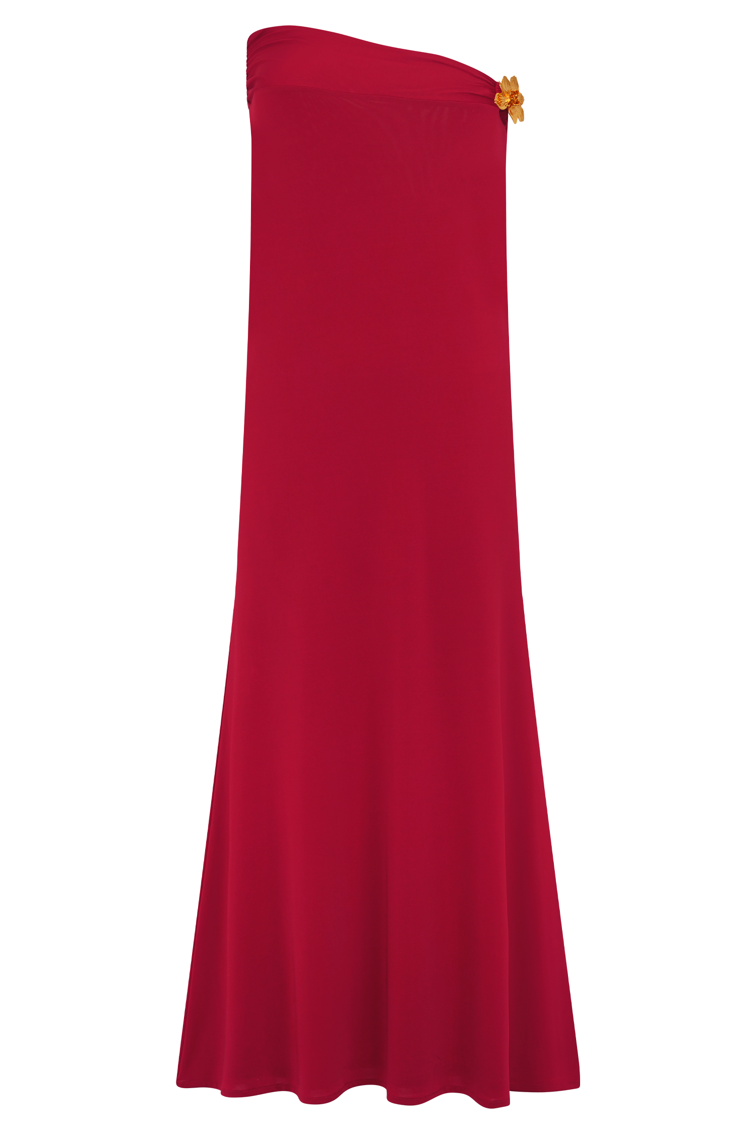 Ainsley Asymmetrical Maxi Skirt With Floral Hardware - Fuchsia Pink - Image 10