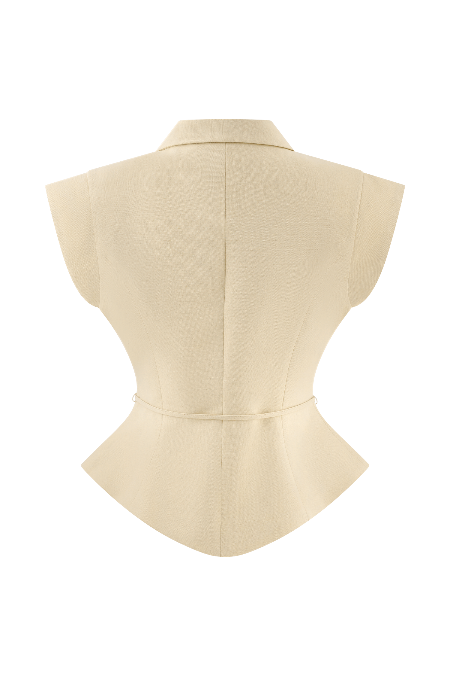 Andina Shortsleeve Linen Top - Natural Beige - Image 10