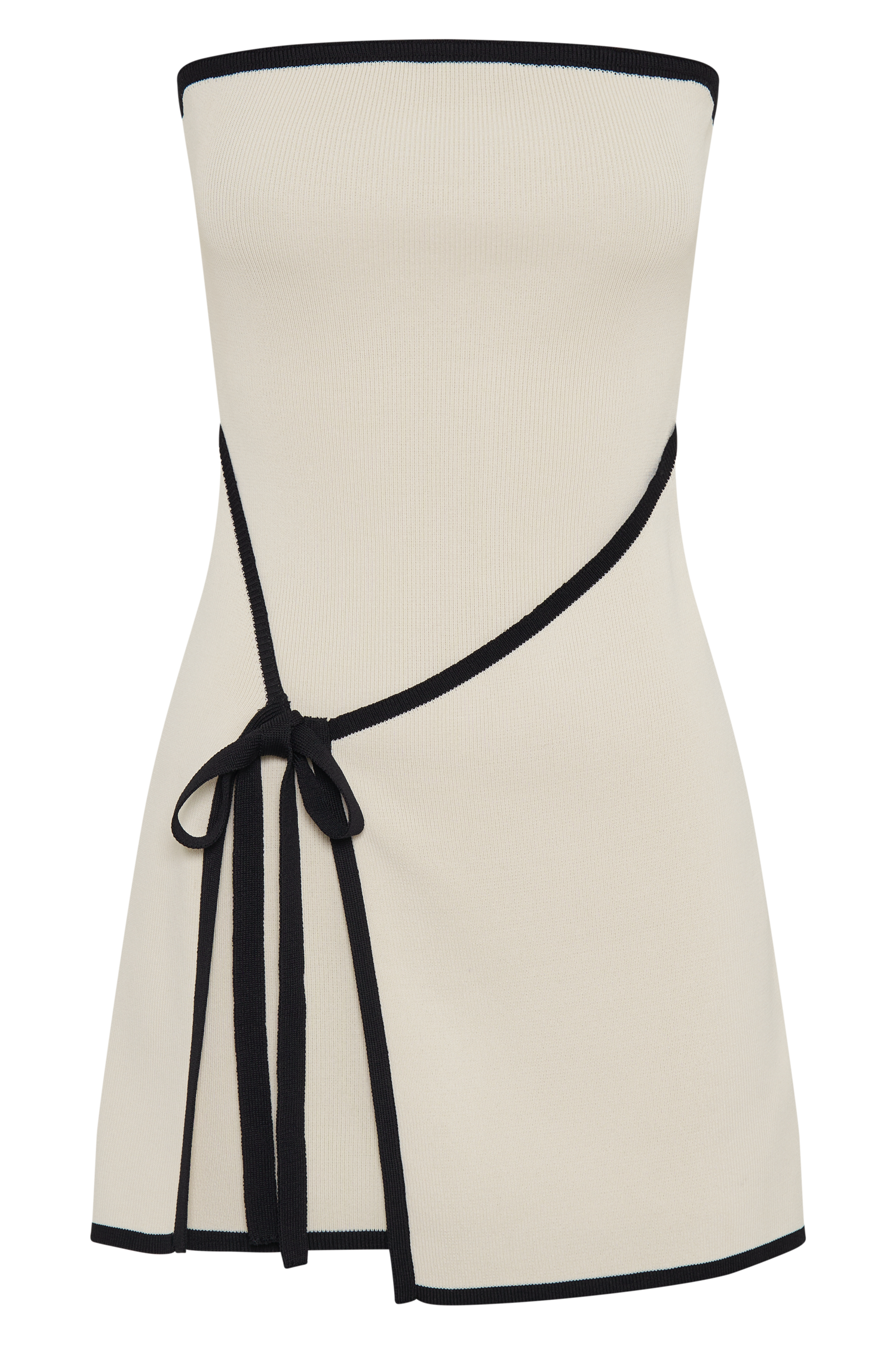 Rian Strapless Knit Mini Dress - Cream - Image 8