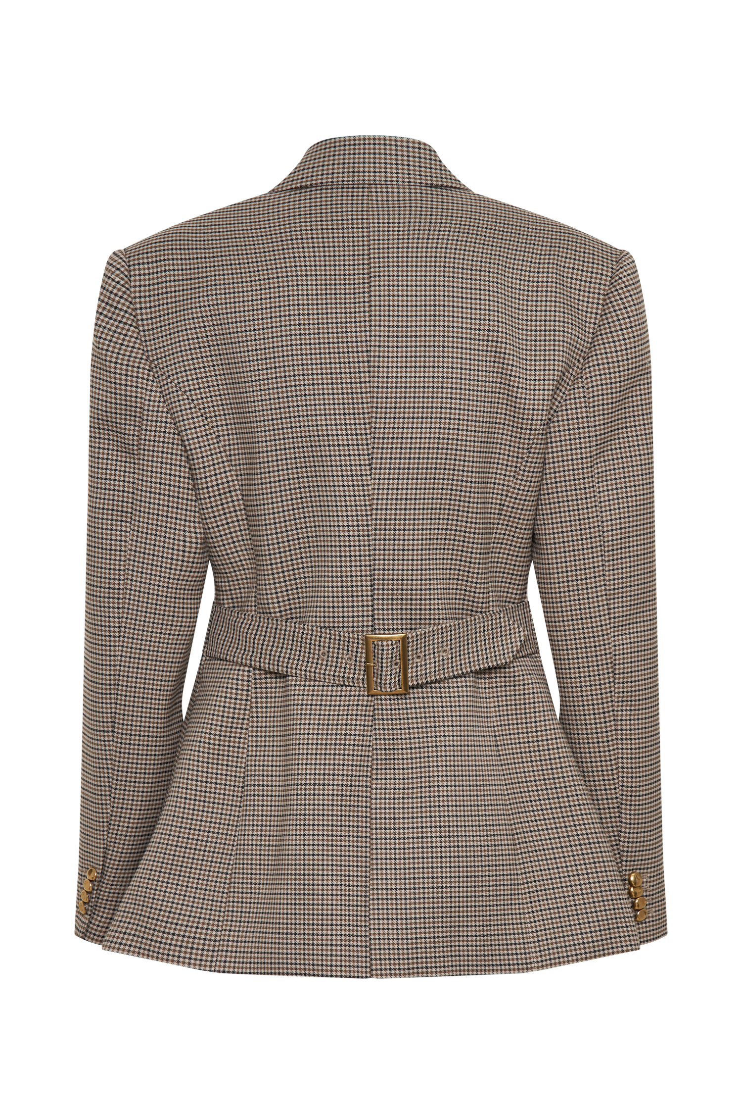 Mila Shaped Blazer - Tan Check - Image 6