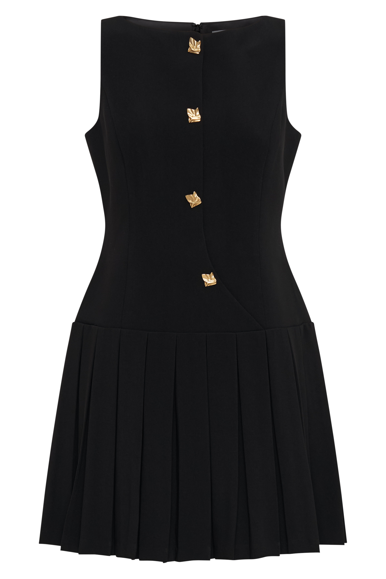 Mackenzie Sleeveless Pleated Mini Dress - Black - Image 9