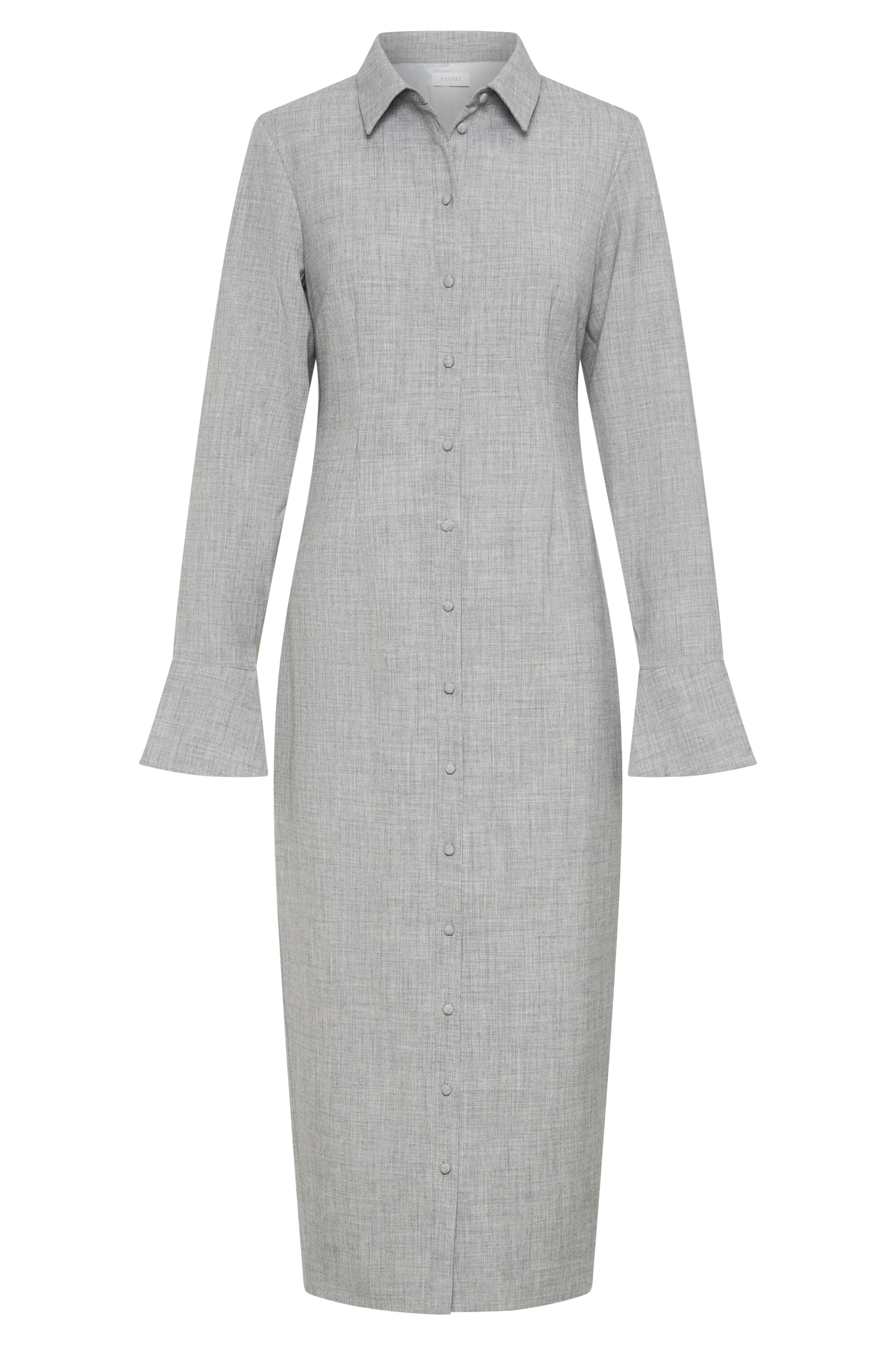 Dorian Fitted Shirt Midi Dress - Charcoal Marle - Image 10