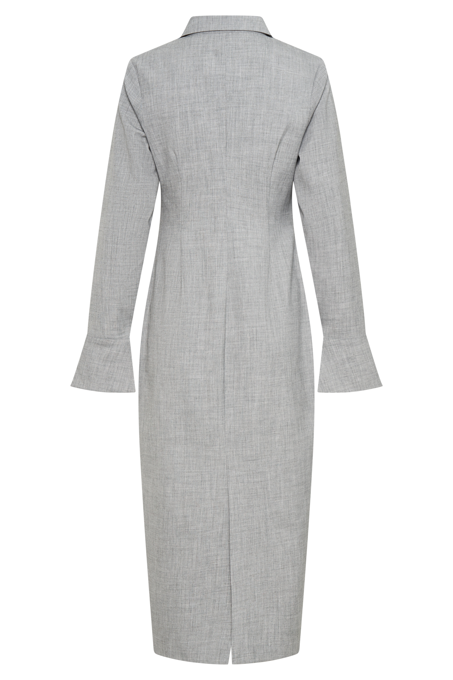 Dorian Fitted Shirt Midi Dress - Charcoal Marle - Image 9