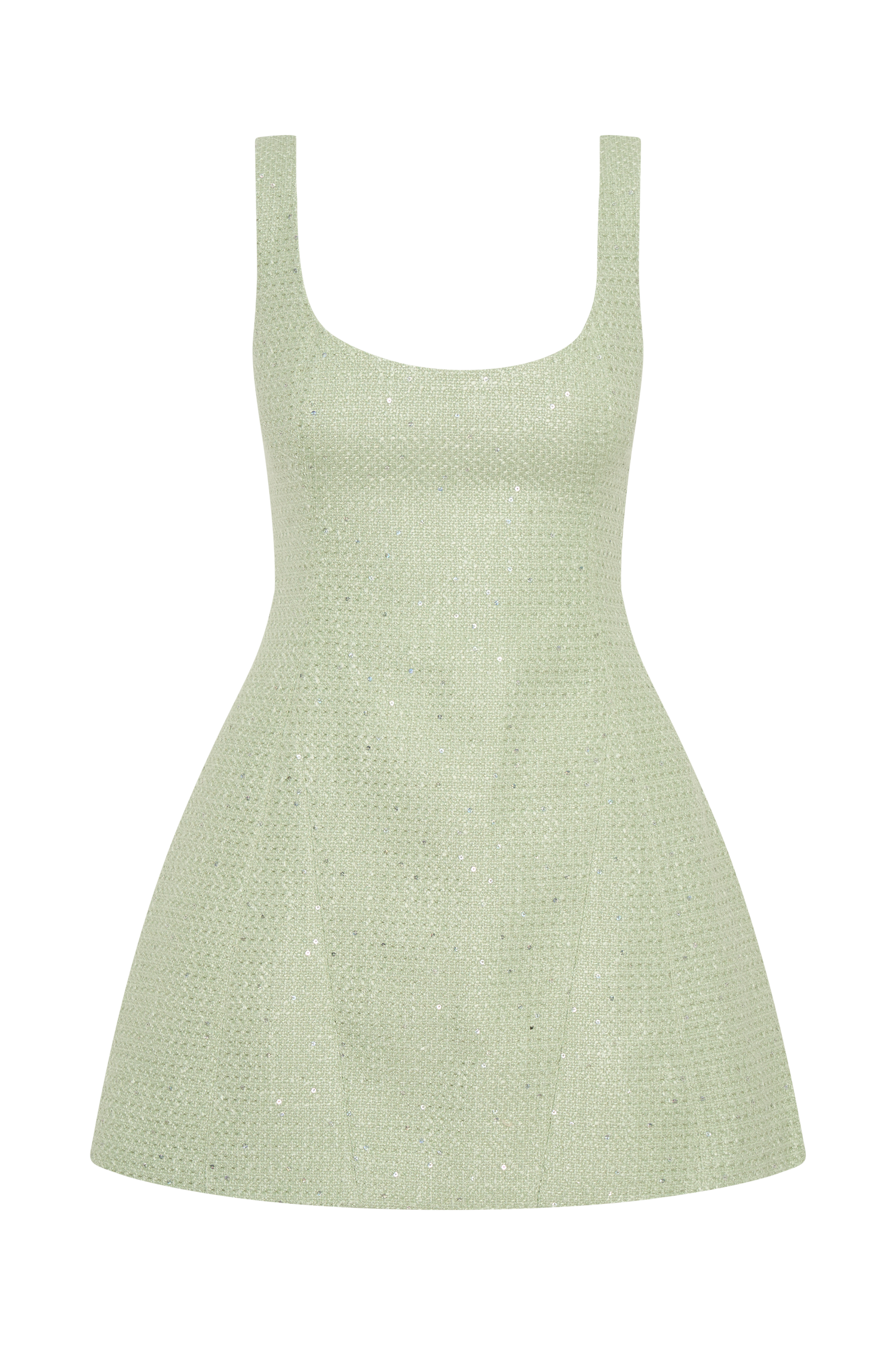 Beth Tweed Mini Dress - Pastel Green - Image 6