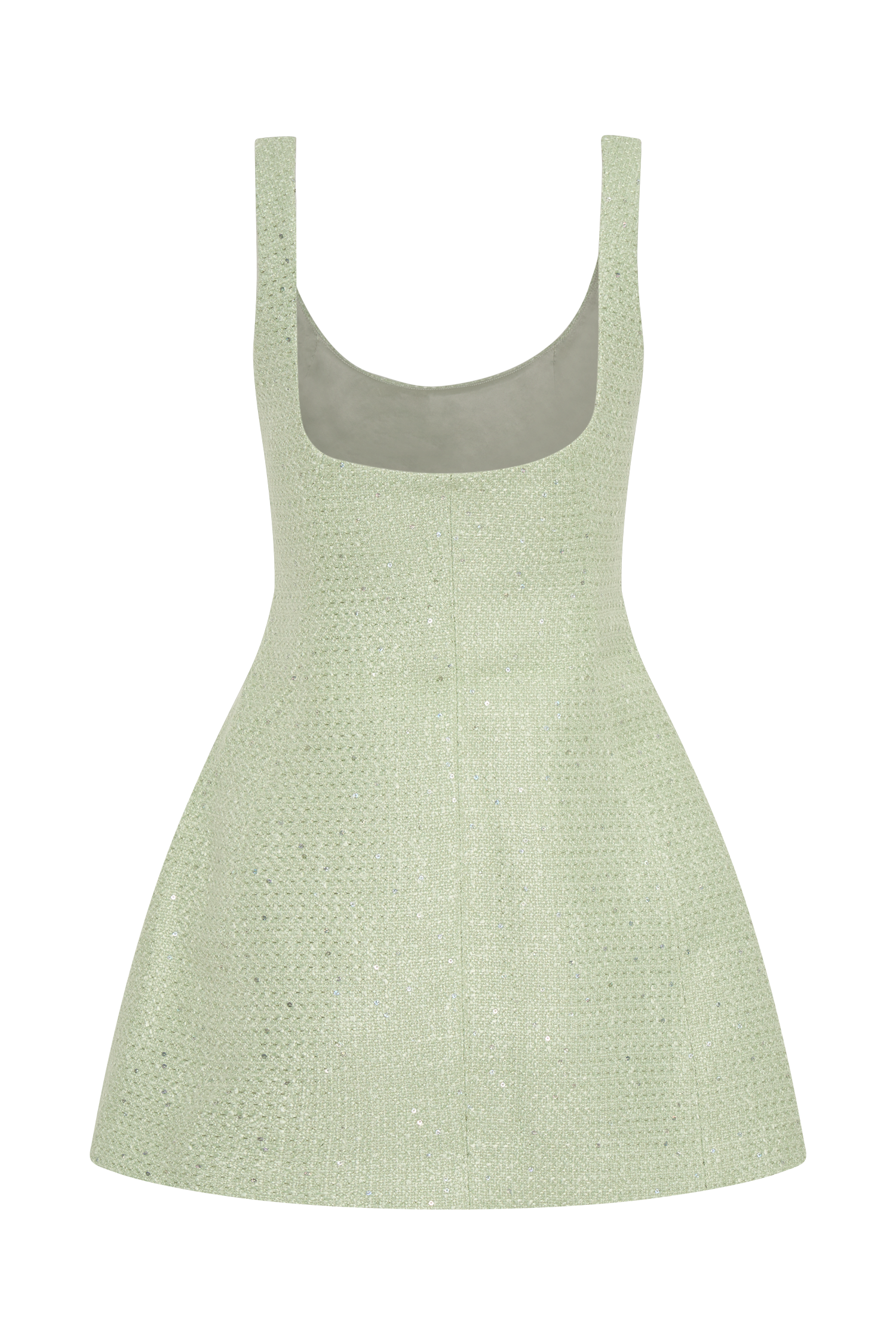 Beth Tweed Mini Dress - Pastel Green - Image 5