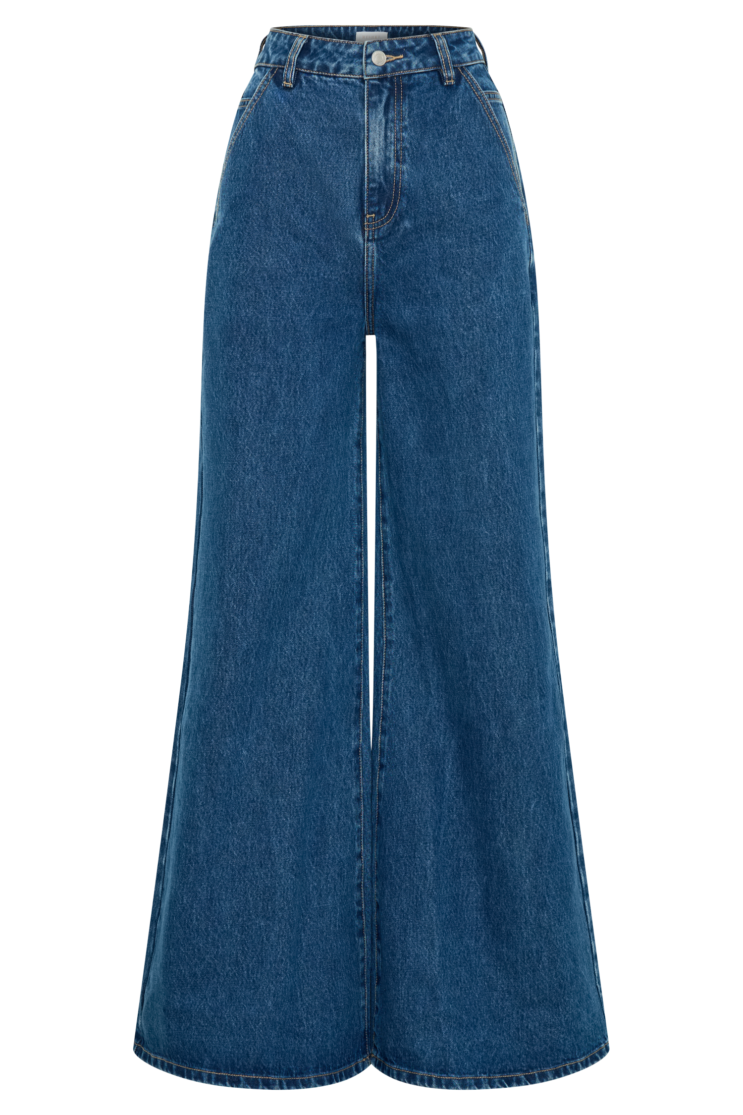 Jen Wide Leg Flare Denim Jeans - Dark Blue - Image 12