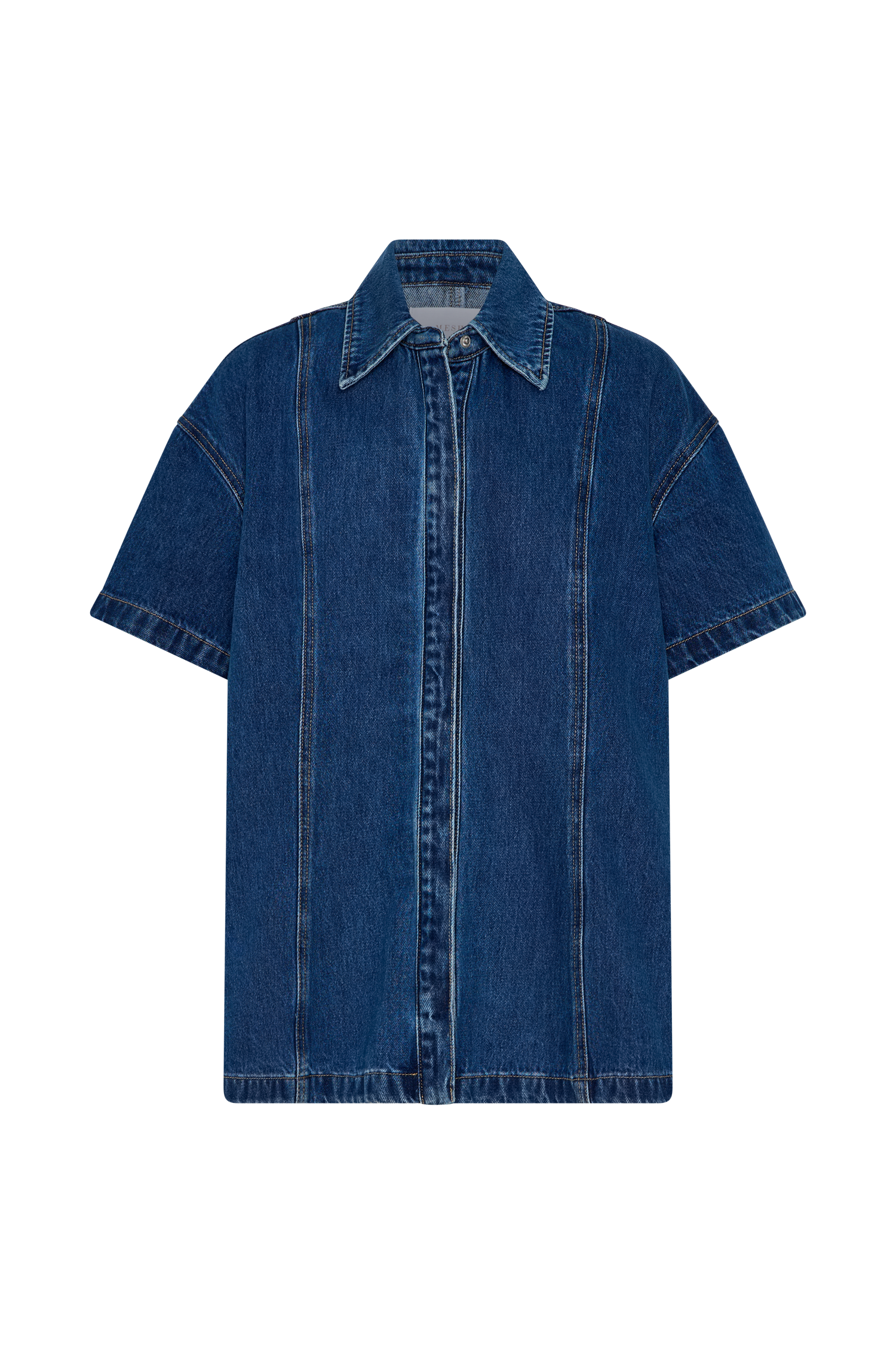 Maya Oversized Denim Shirt - Dark Blue - Image 9