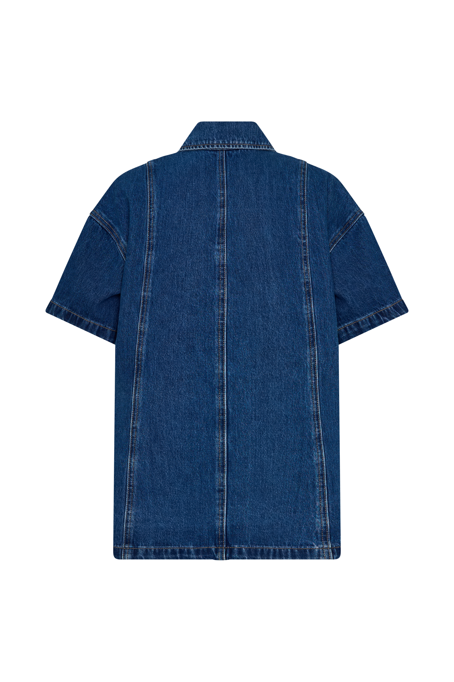 Maya Oversized Denim Shirt - Dark Blue - Image 8
