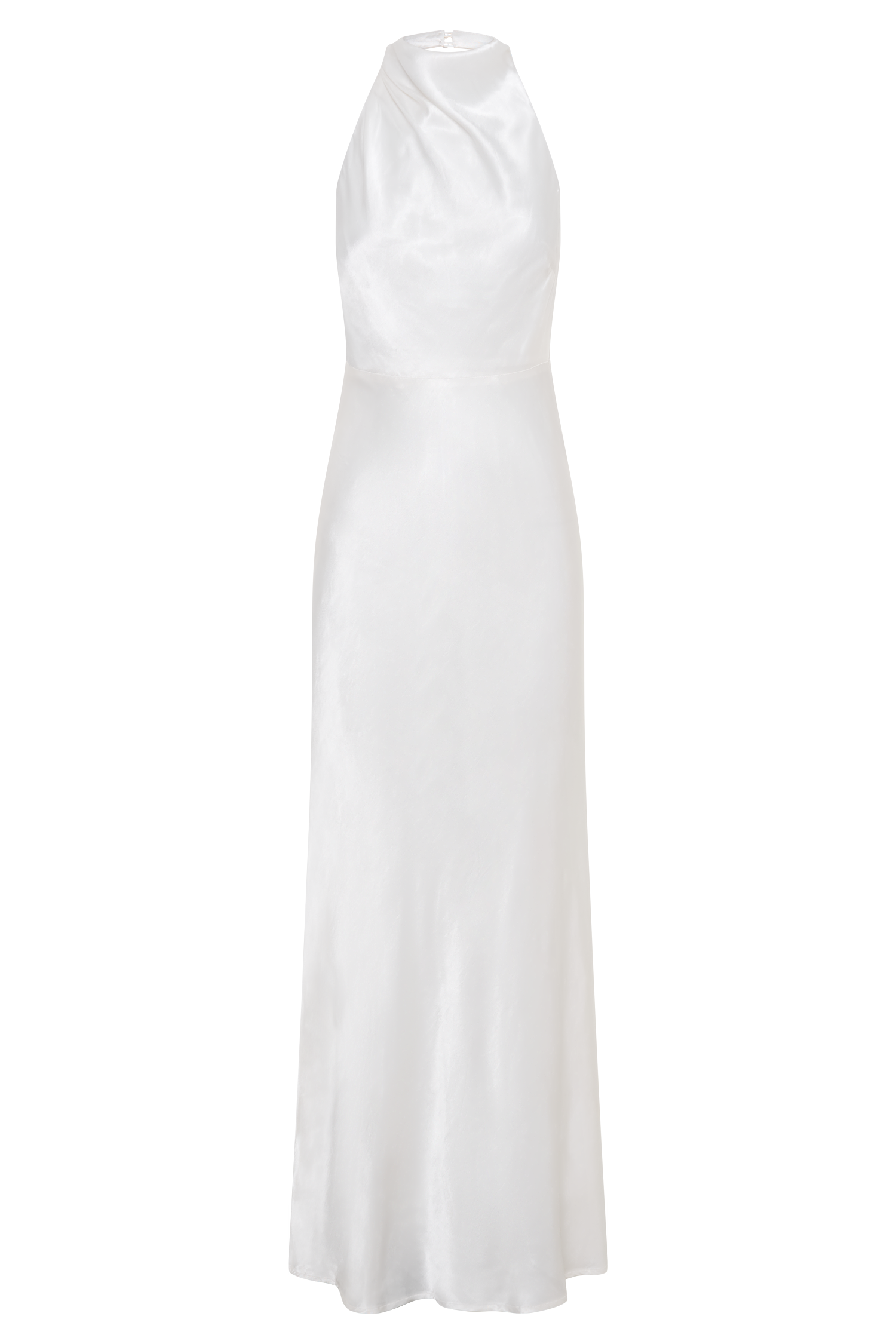 Esther Iridescent Satin Cowl Maxi Dress - Ivory - Image 7