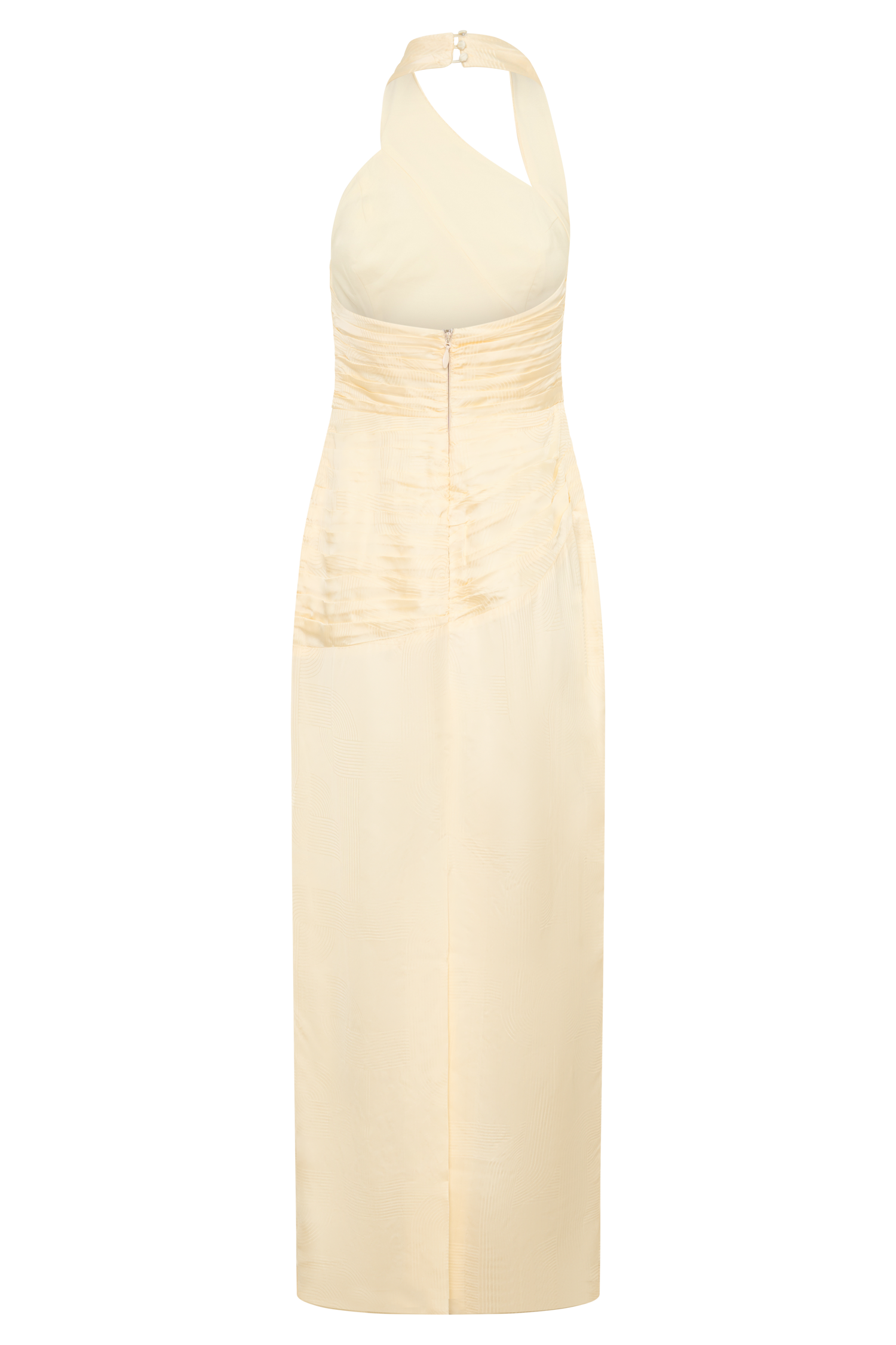 Chiara Halter Satin Maxi Dress - Buttermilk - Image 8