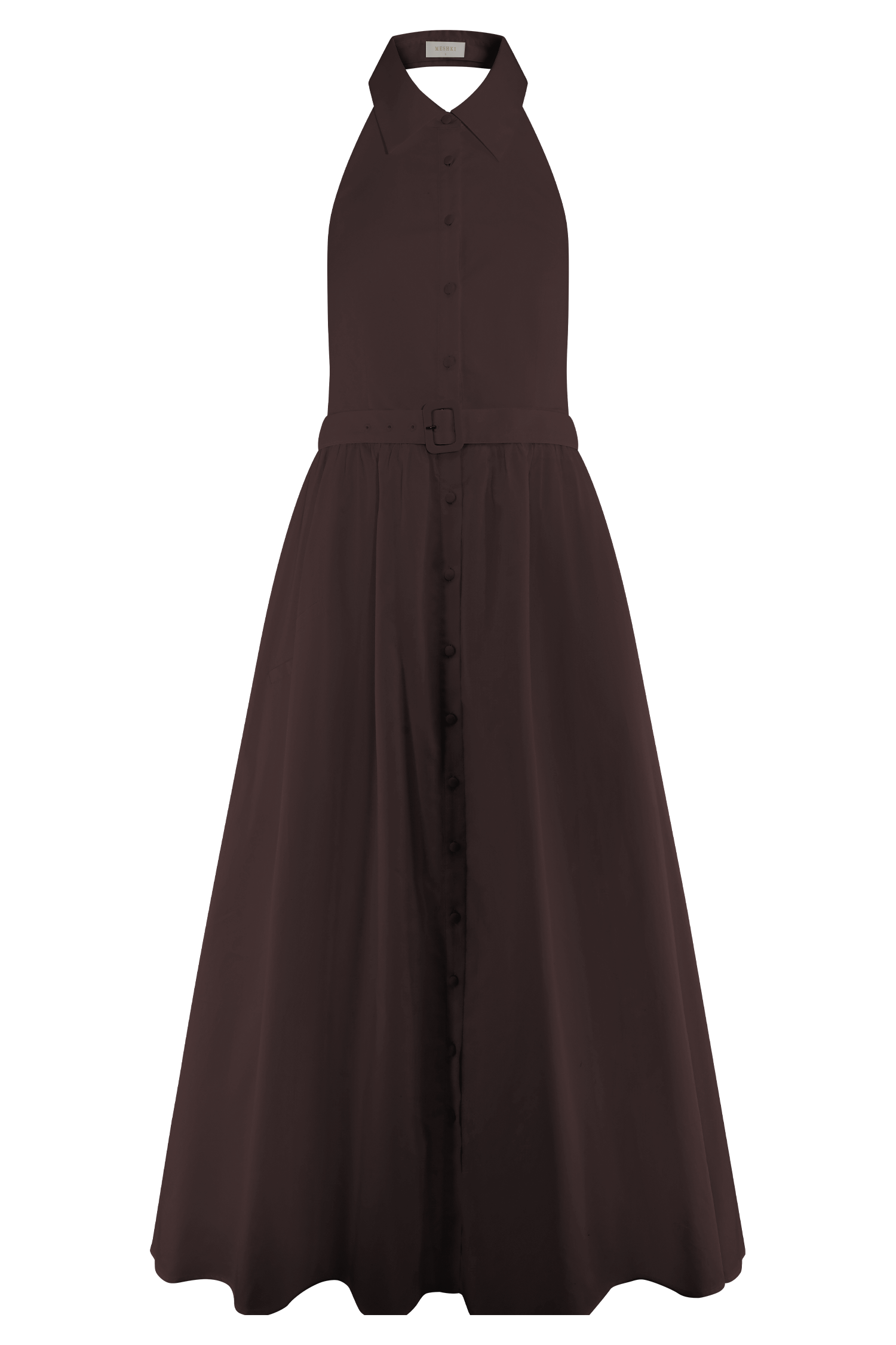 Cindy Collared Midi Dress - Chocolate - Image 9