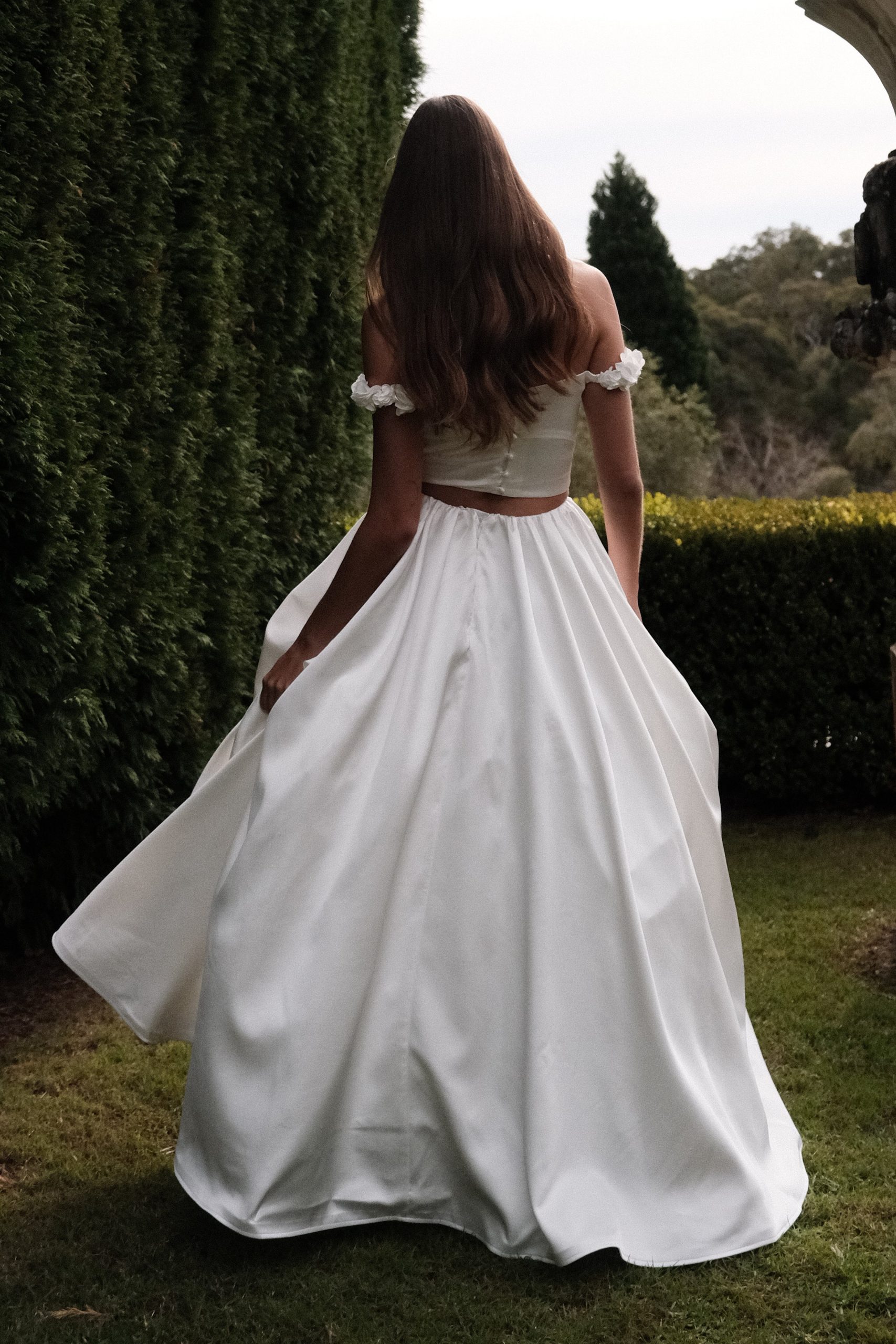 Kelsey Satin Maxi Skirt - White - Image 2