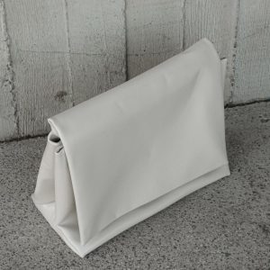 Kiera Faux Leather Oversized Clutch - Ivory