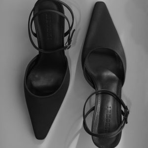 Marley Satin Pointed Heel - Black