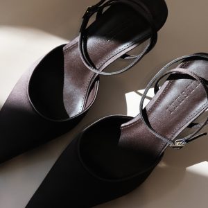 Marley Satin Pointed Heel - Chocolate
