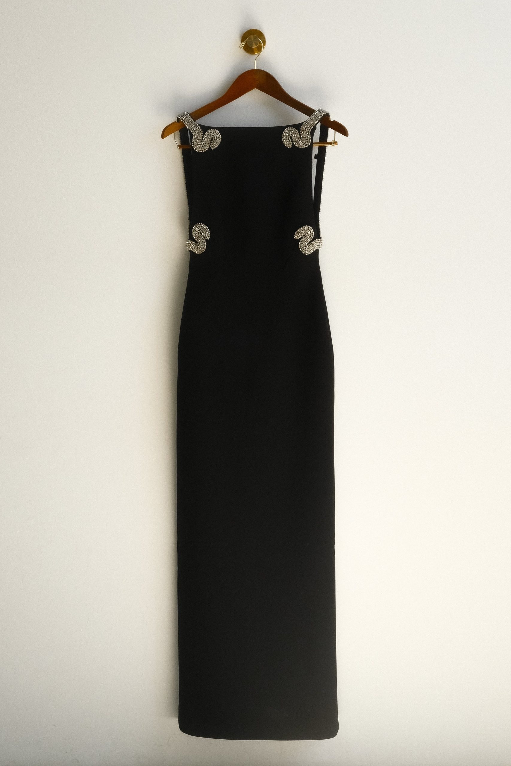 Lorde Embellished Crepe Maxi Dress - Black - Image 10