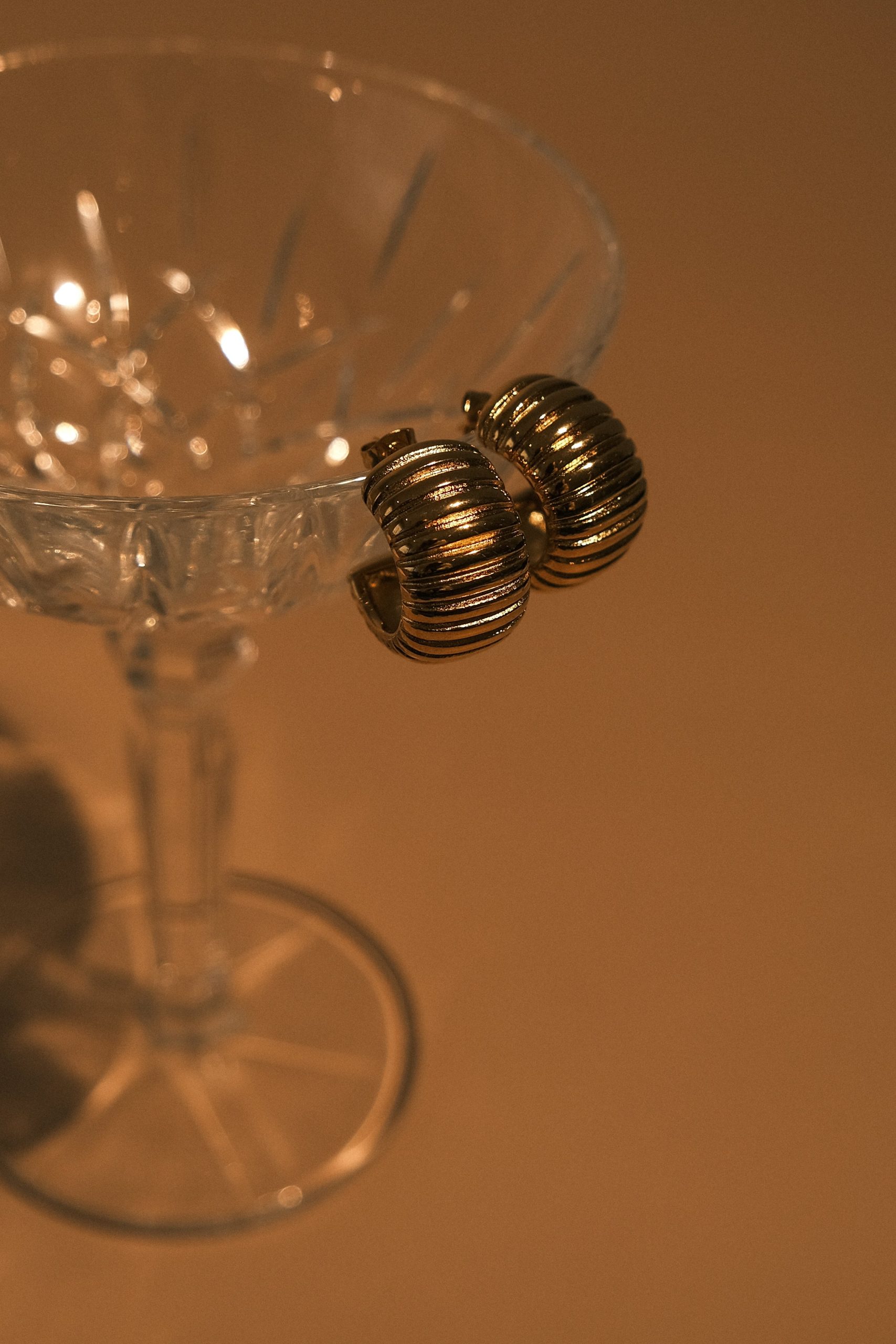 Amelia Textured Hoop - Gold - Image 2