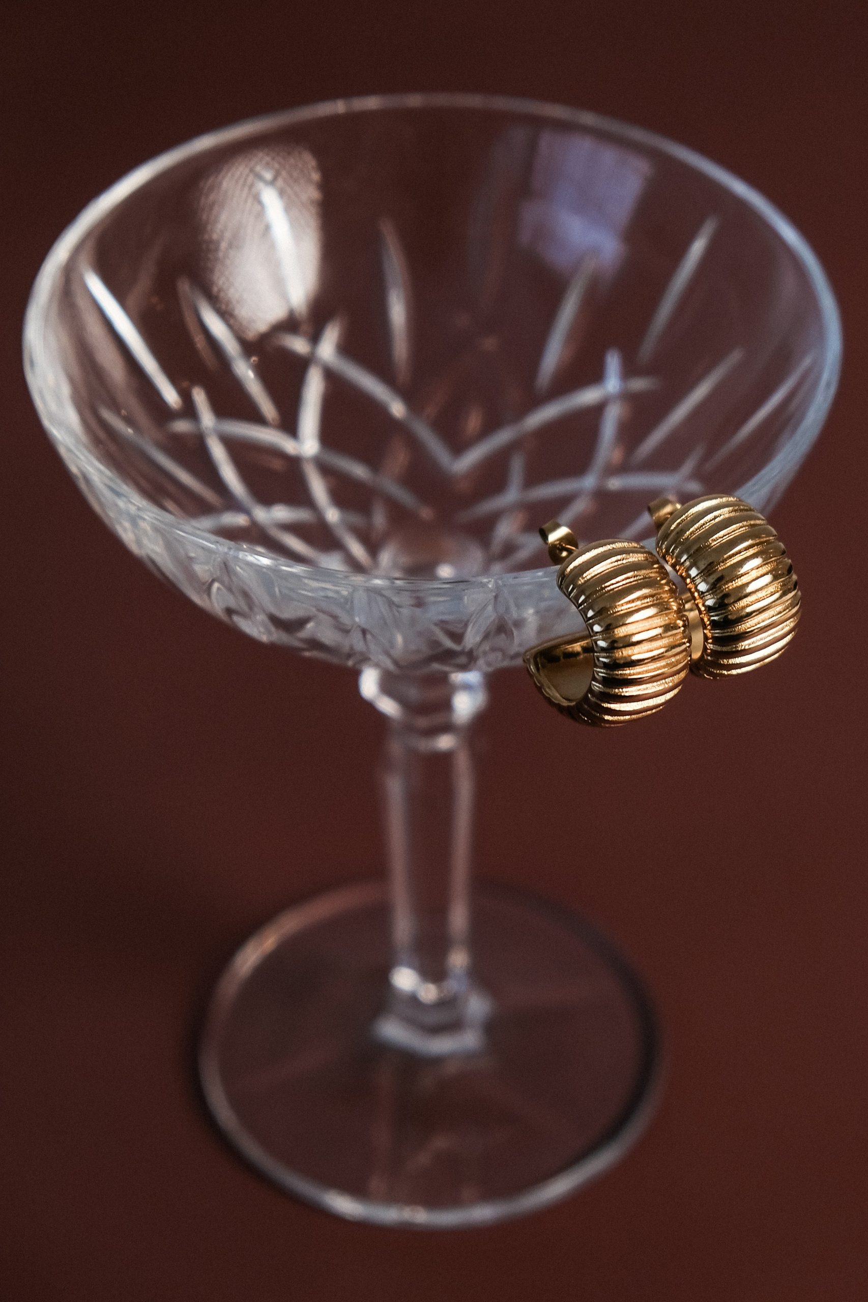 Amelia Textured Hoop - Gold - Image 6