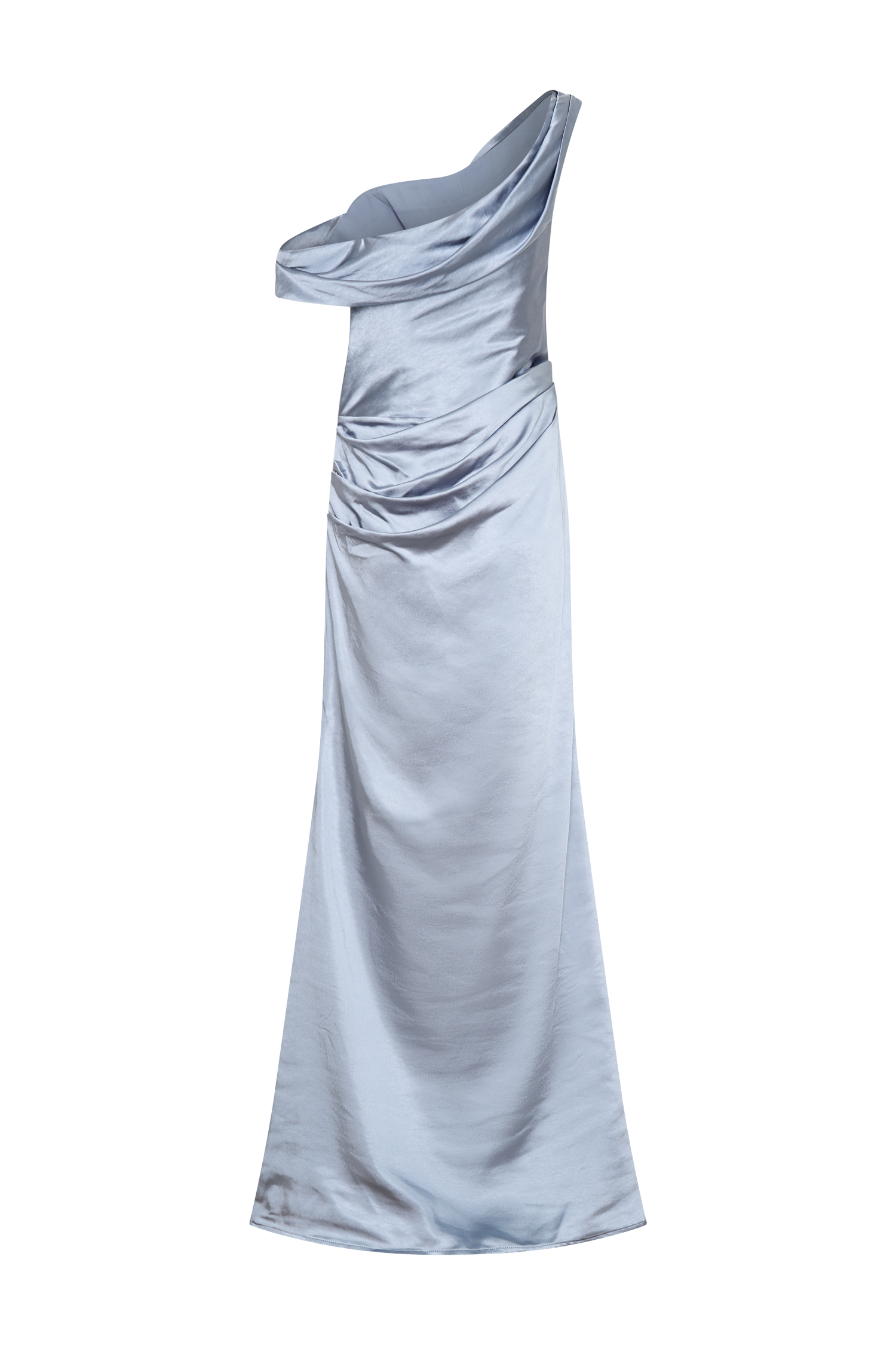 Dalia Off Shoulder Satin Maxi Dress - Frosted Blue - Image 10