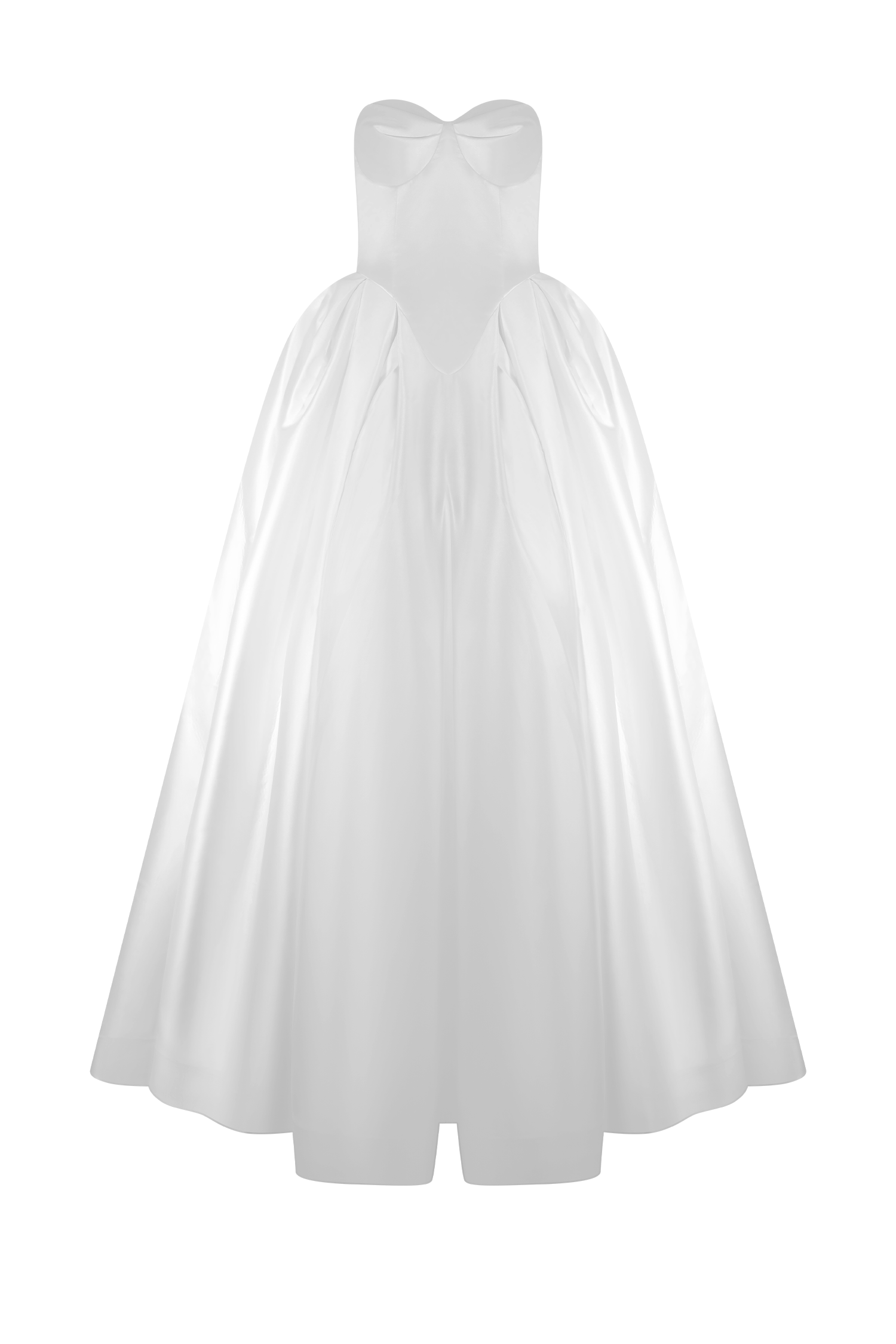 Delphine Satin Strapless Maxi Gown - White - Image 10