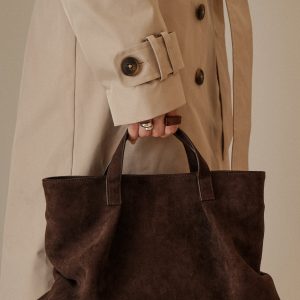 Baylor Faux Suede Bag - Chocolate