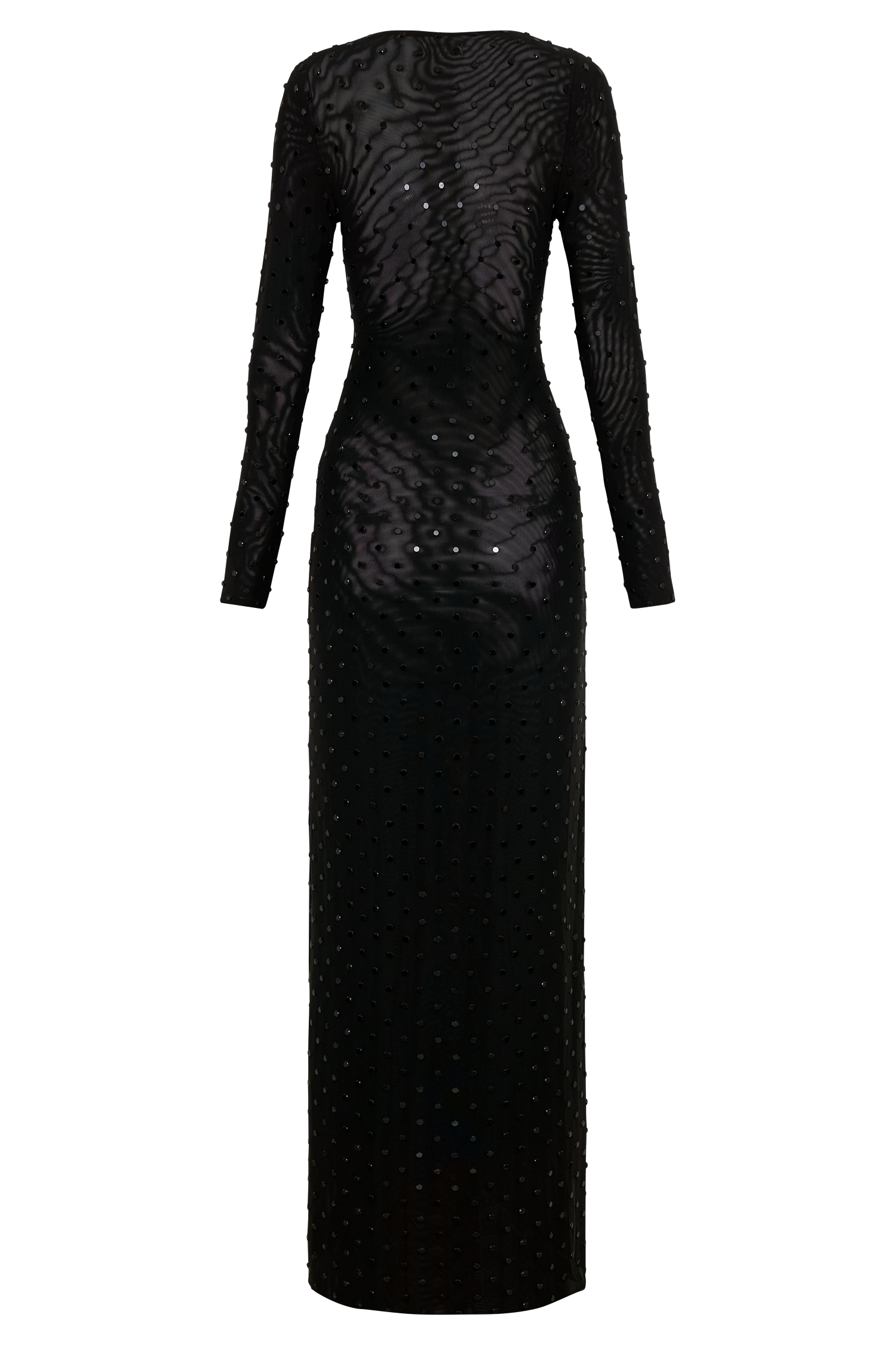 Acadia Diamante Long Sleeve Maxi Dress - Black - Image 10