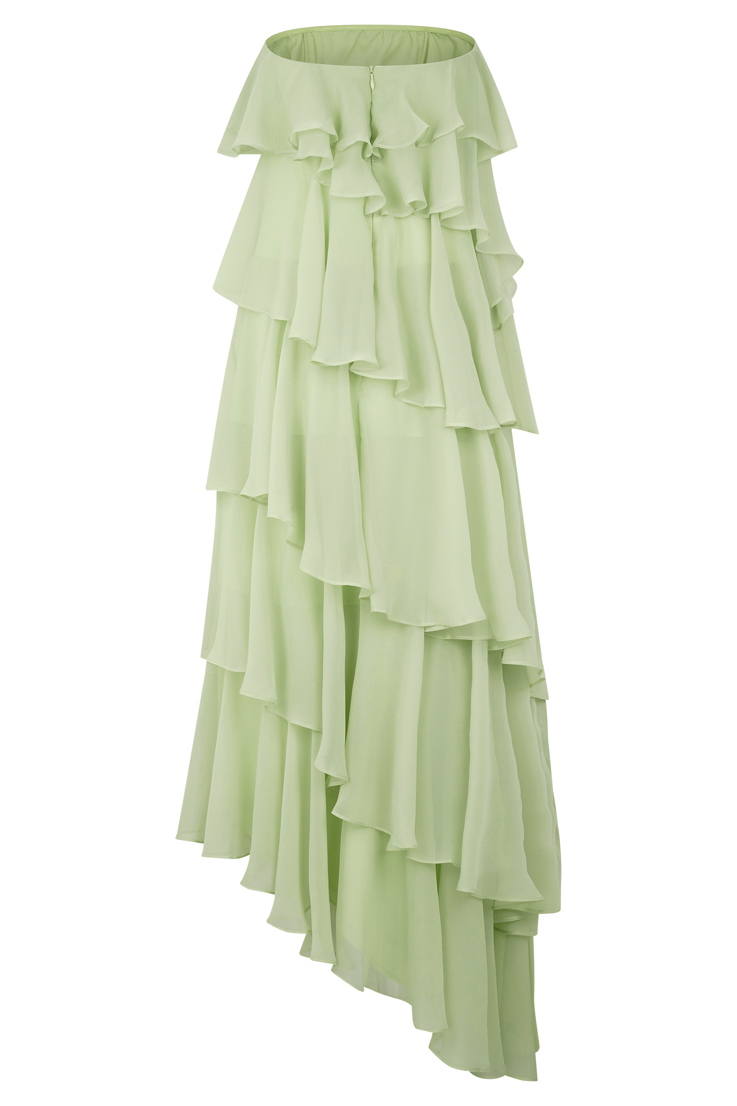 Alexa Ruffle Chiffon Maxi Dress - Pastel Lime - Image 7