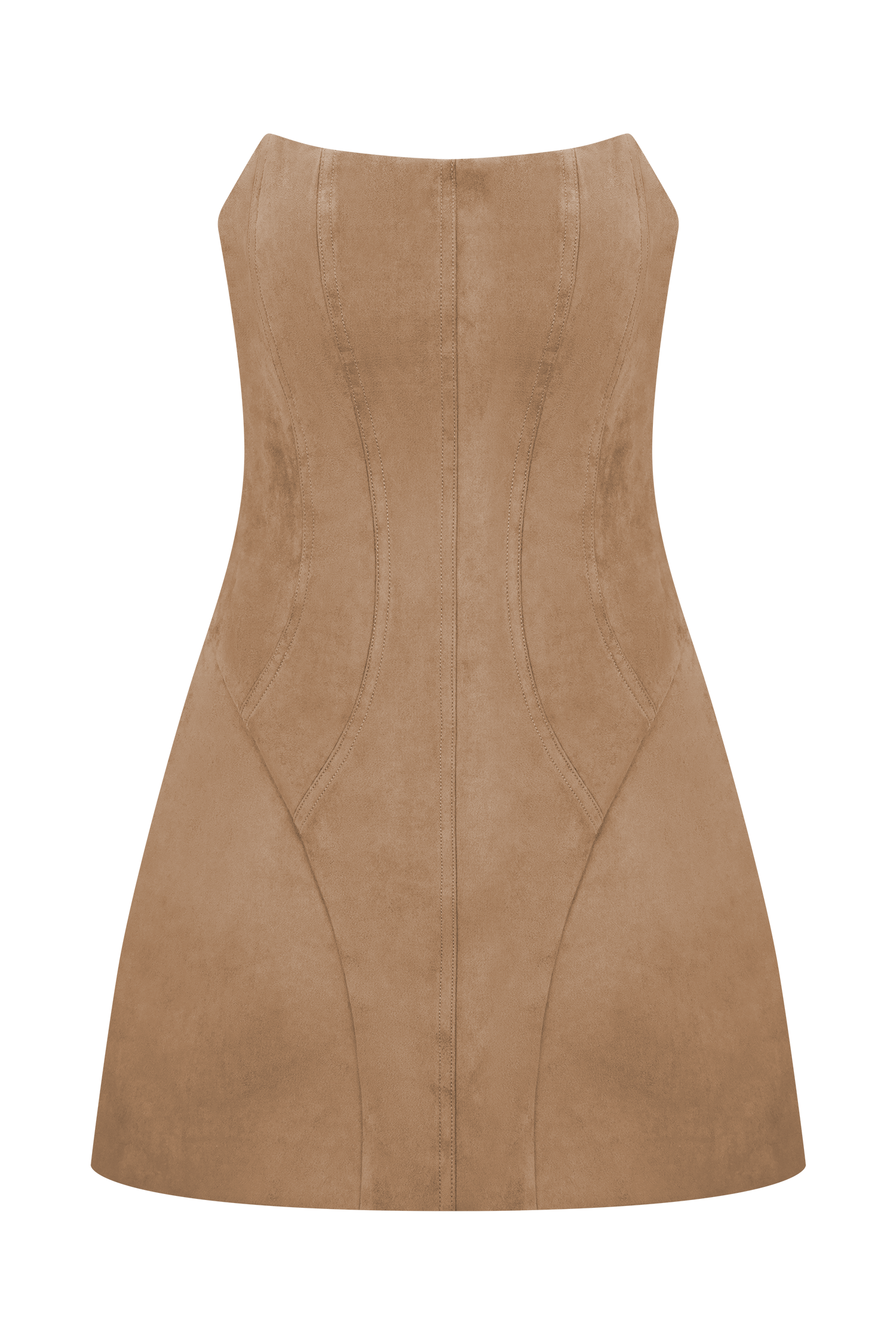 Andy Faux Suede Mini Dress - Camel - Image 9