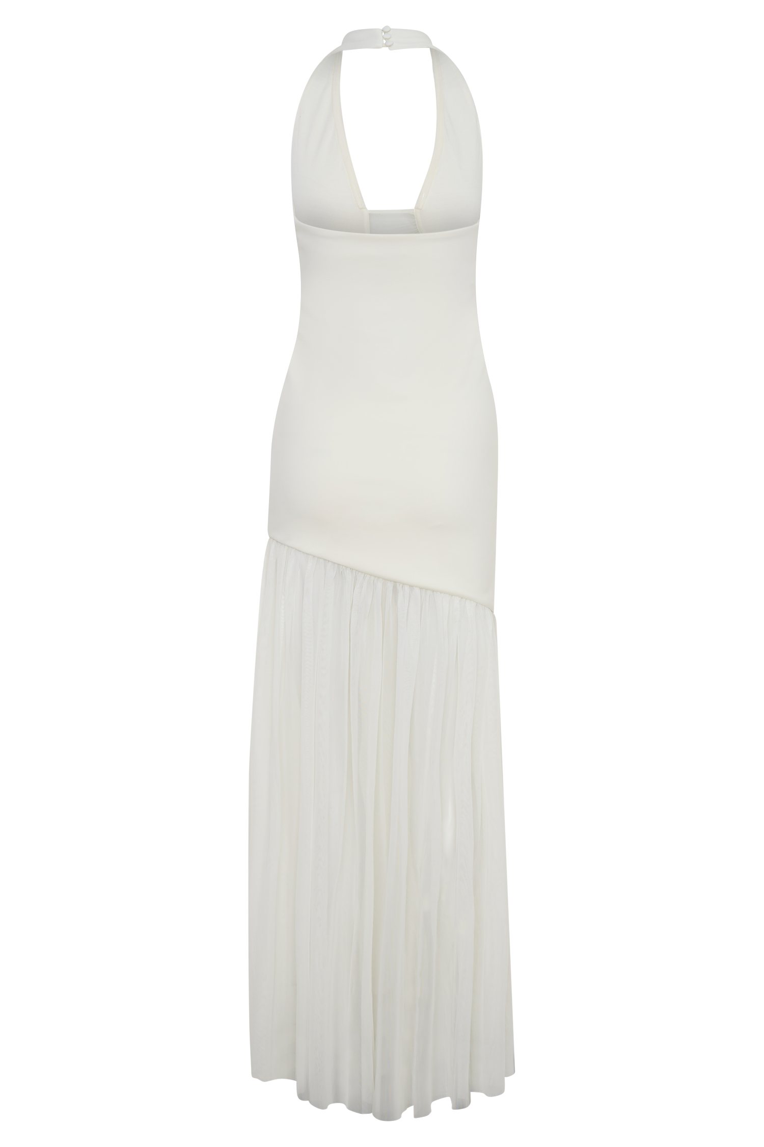 Aubree Crepe And Mesh Maxi Dress - Ivory - Image 6